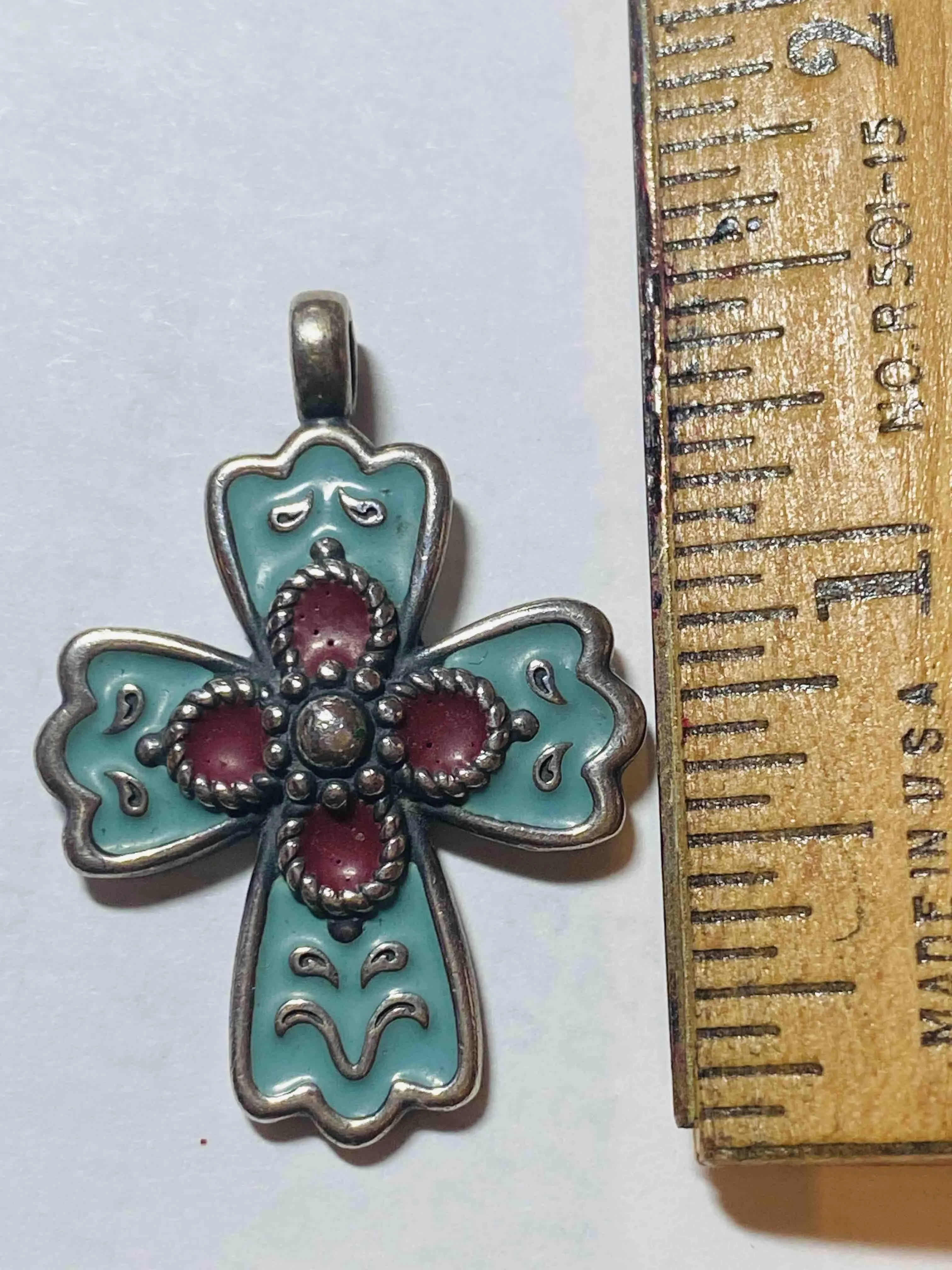 James Avery Enamel La shops Rosa Cross Pendant