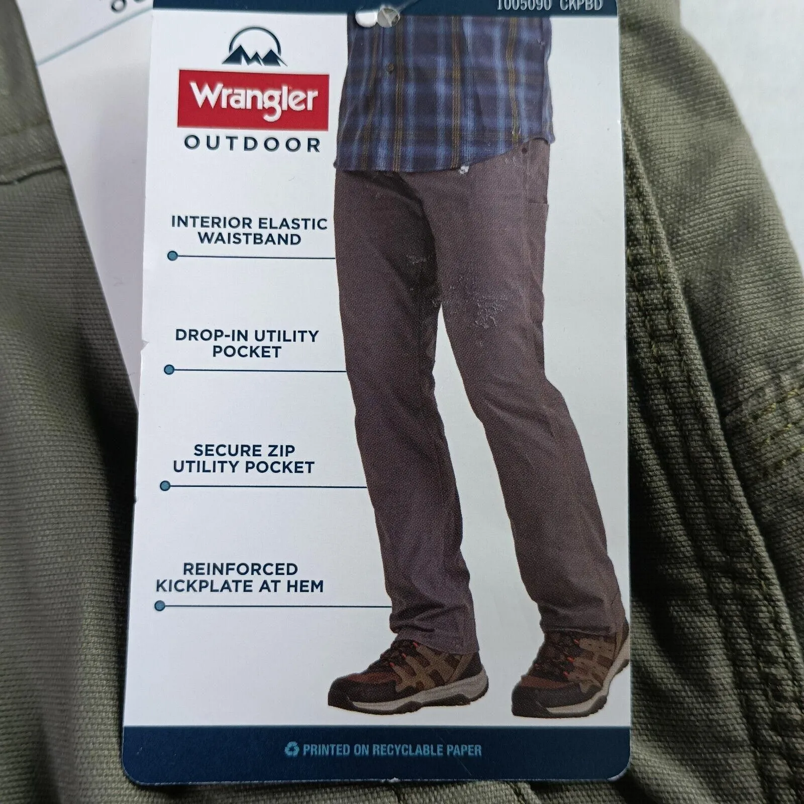 Wrangler Outdoor Frontier Utility Pants Men's 33x30 Green