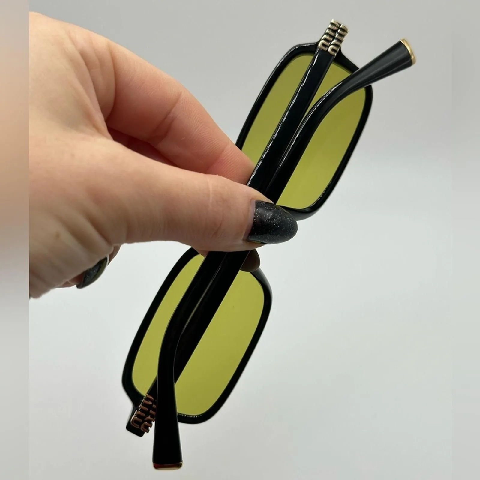 NEW MIU MIU Sunglasses MU11ZS 16K07O Black Green Unisex