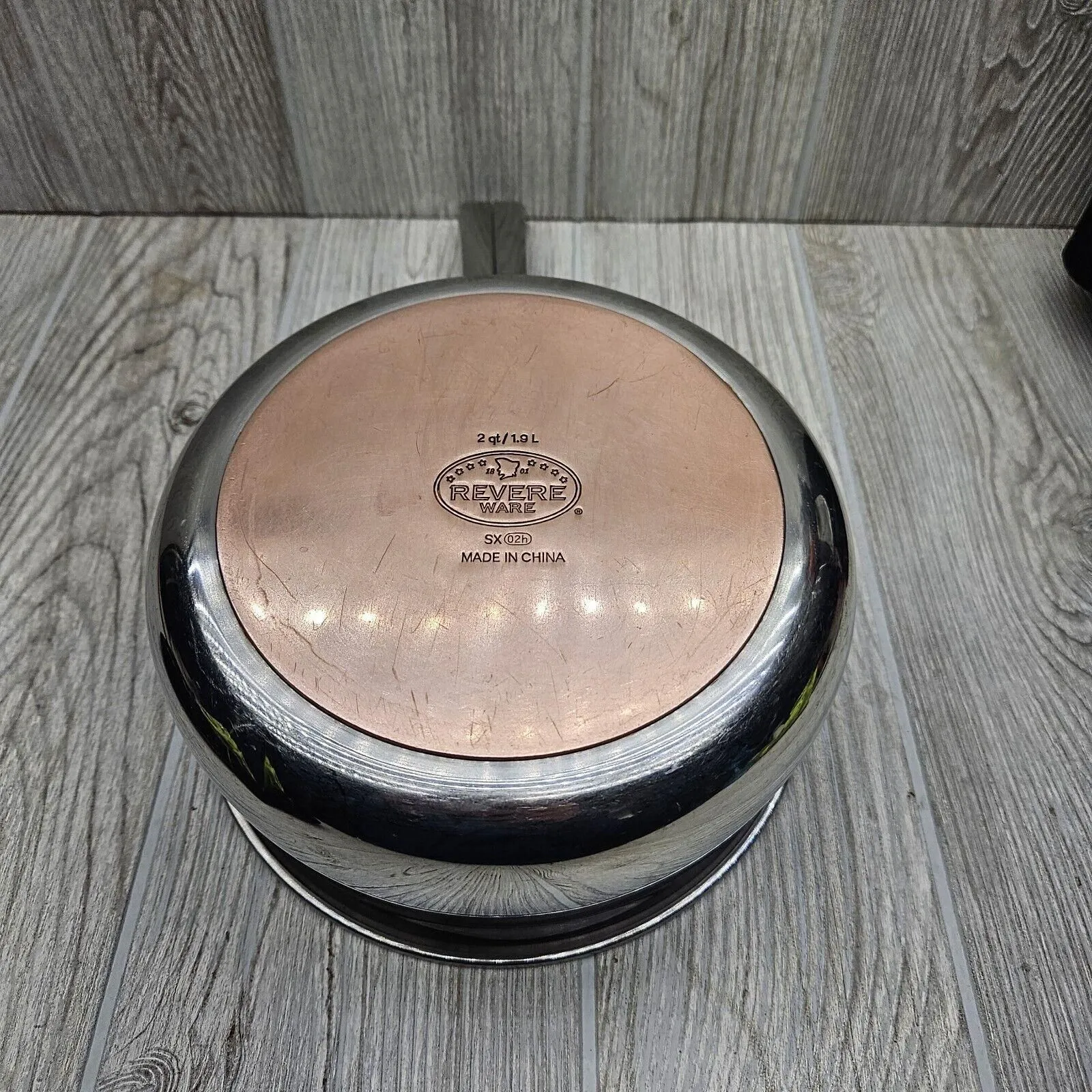 Revere Ware 2 Qt. Sauce Pot Pan Copper Clad NO Lid Small Dent SX
