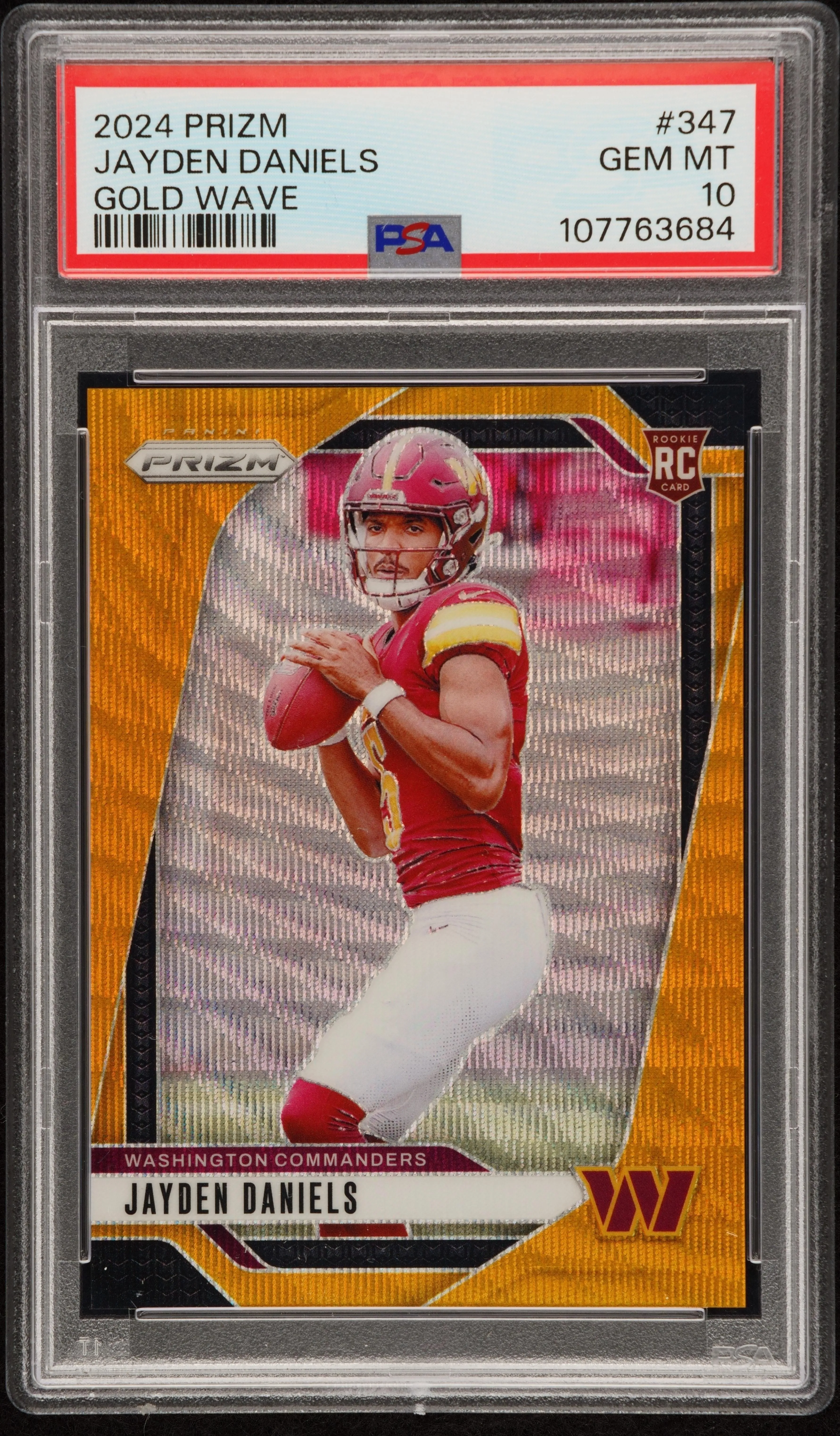 2024 Panini Prizm Jayden Daniels Gold Wave #347 PSA 10 GEM