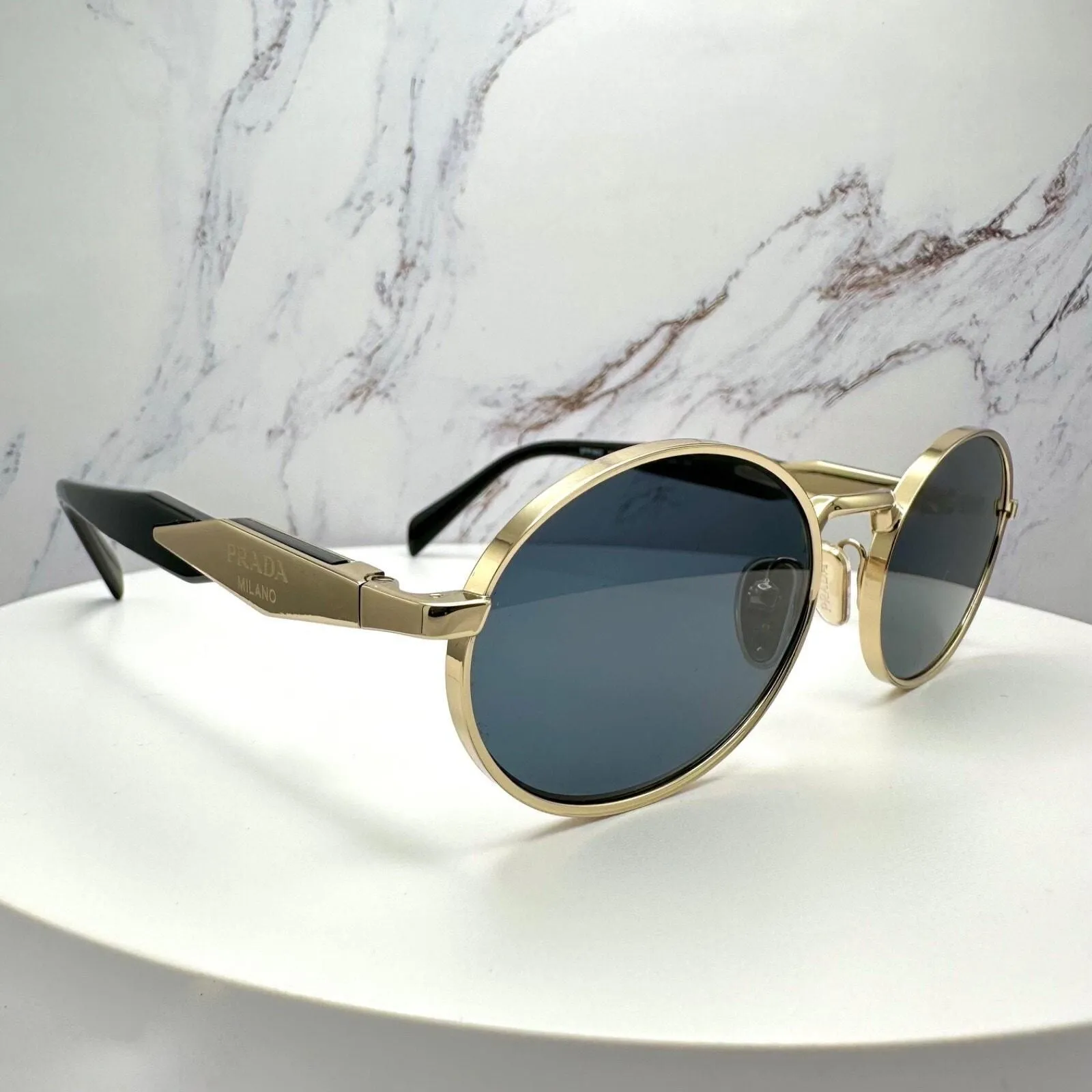 New CHANEL Sunglasses Black White Polarized Rectangle