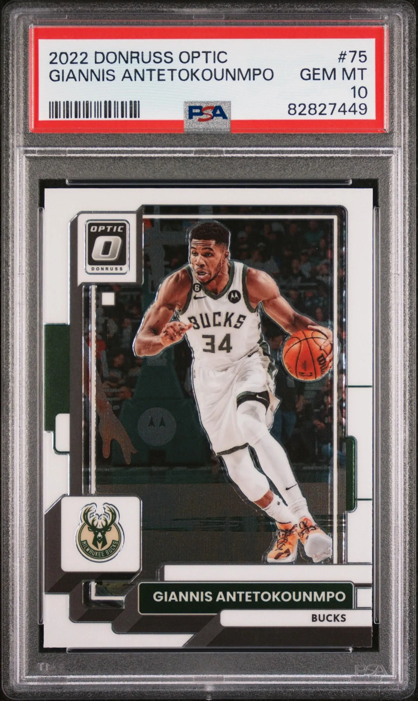 その他 /75 PSA10 GIANNIS ANTETOKOUNMPO [POP 8] 2022 Panini Donruss Optic Giannis Antetokounmpo #75 PSA 10