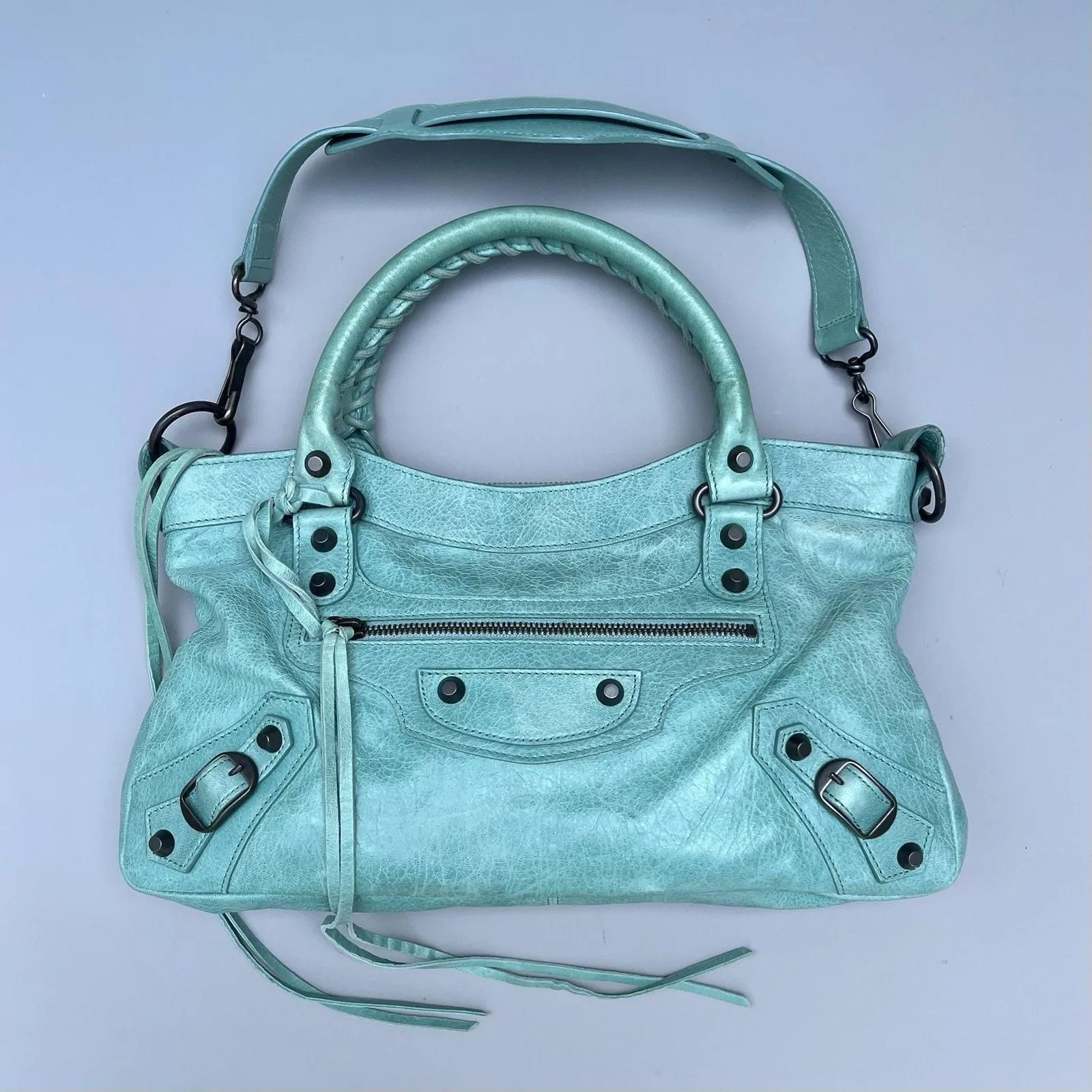 Balenciaga Classic Mini City 2Way Bag Handbag Shoulder Bag Leather