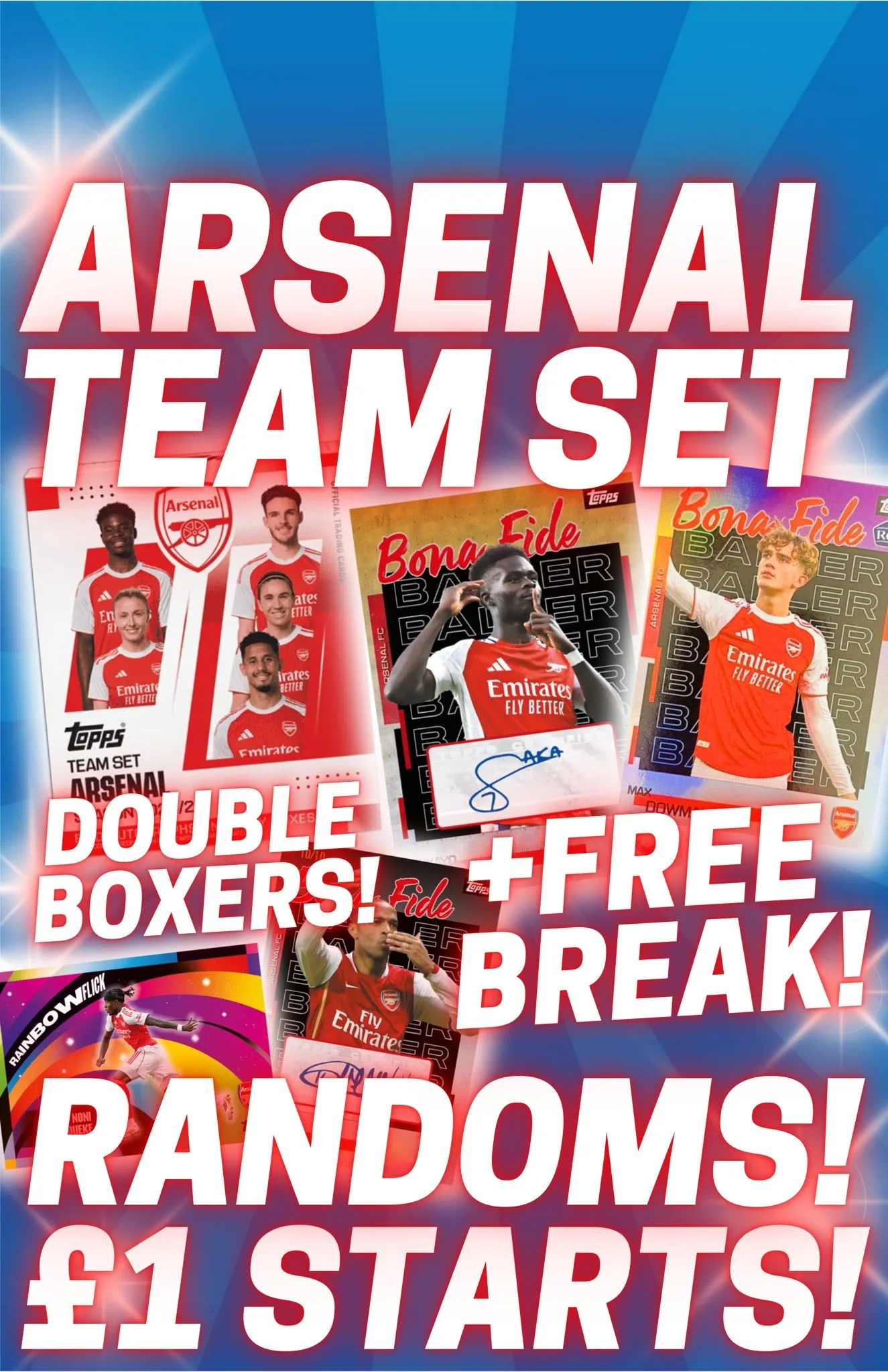 FREE BREAK! ARSENAL TEAM SET! £1 STARTS! 🔥
