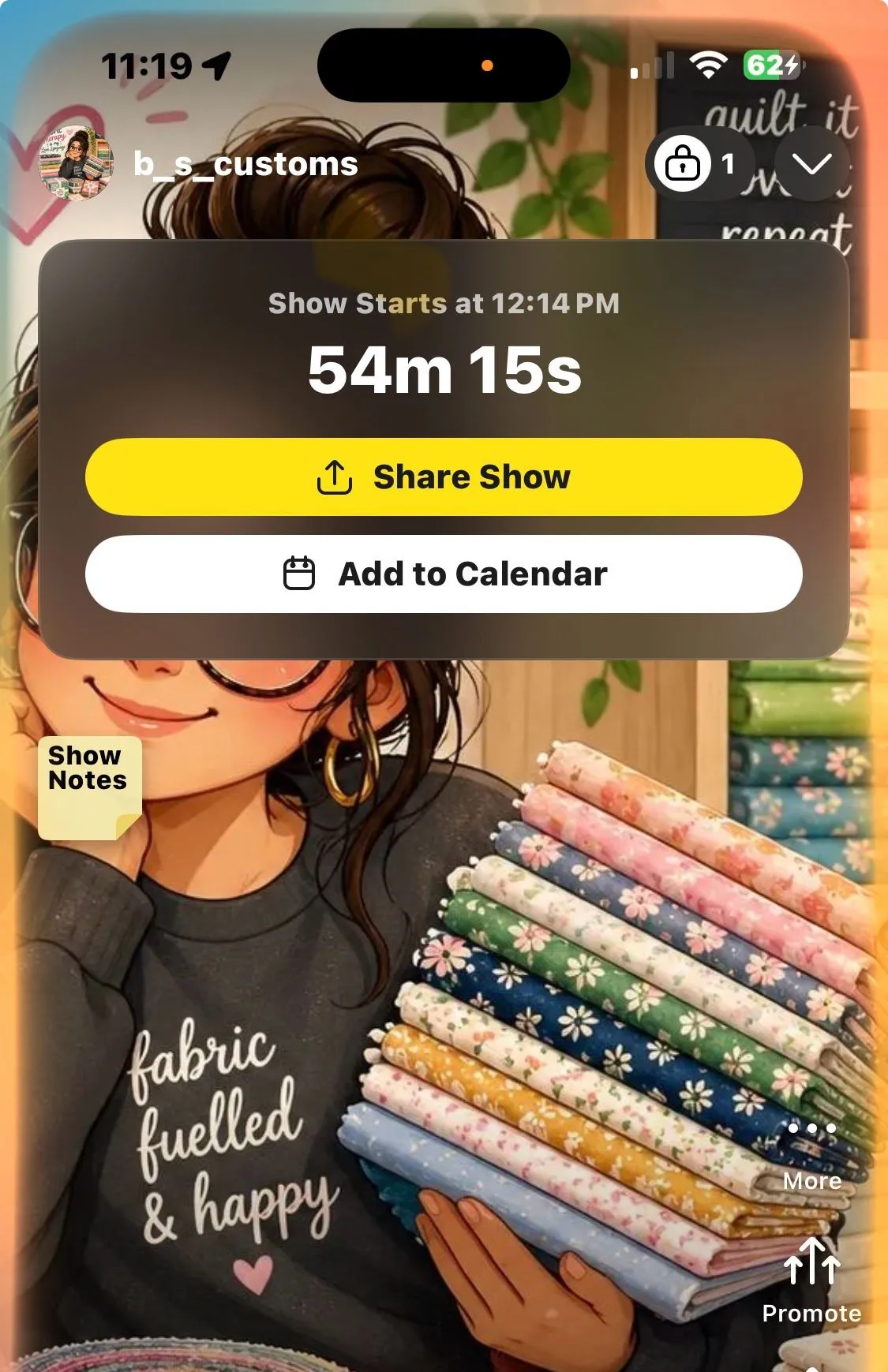 Thumbnail for live show