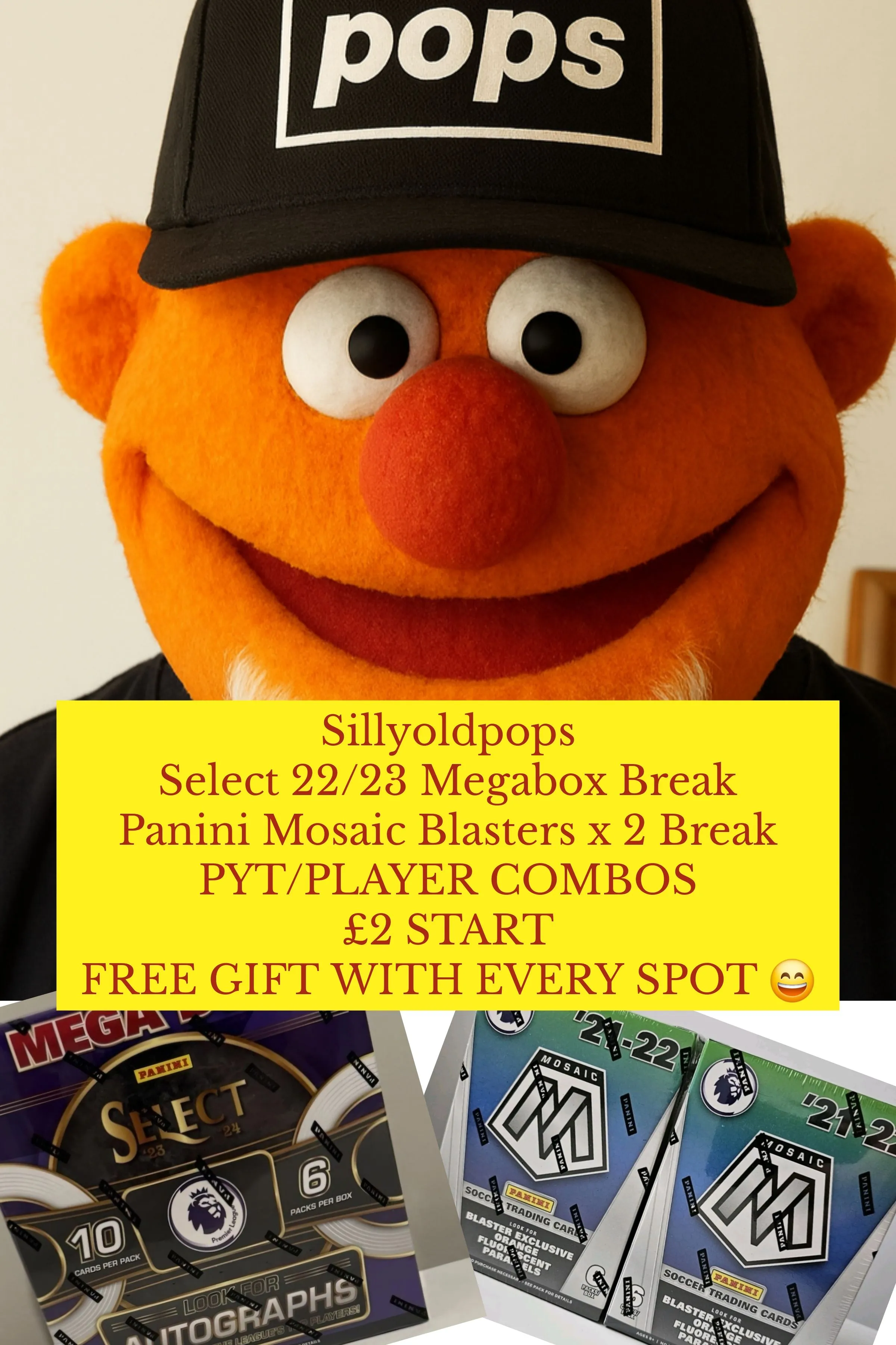 Sillyoldpops Select Megabox 23/24 & 2 Mosaic Blasters 21/22 PYT/PLAYER Combo Breaks. £2 Start 😀