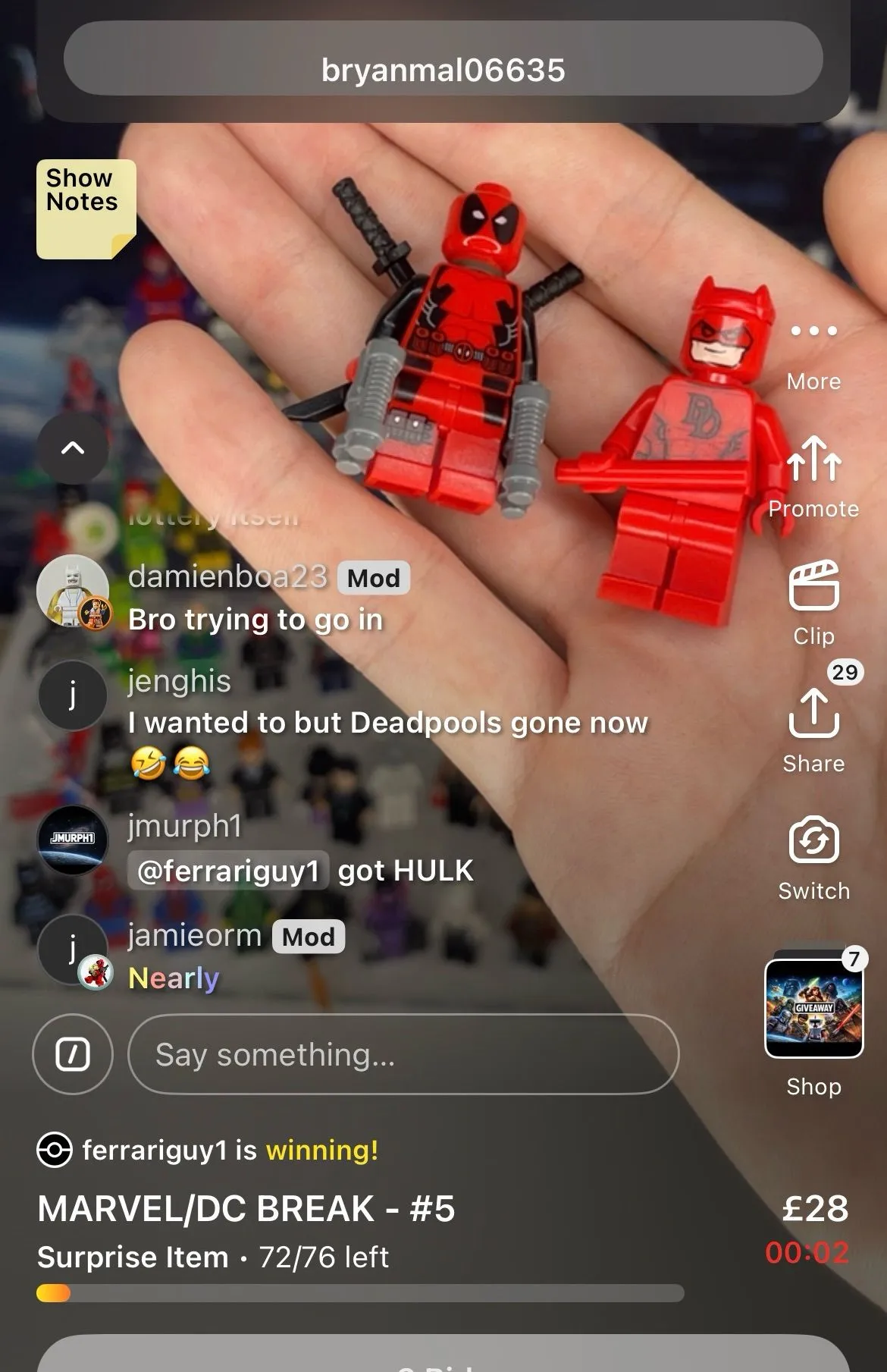 Thumbnail for live show