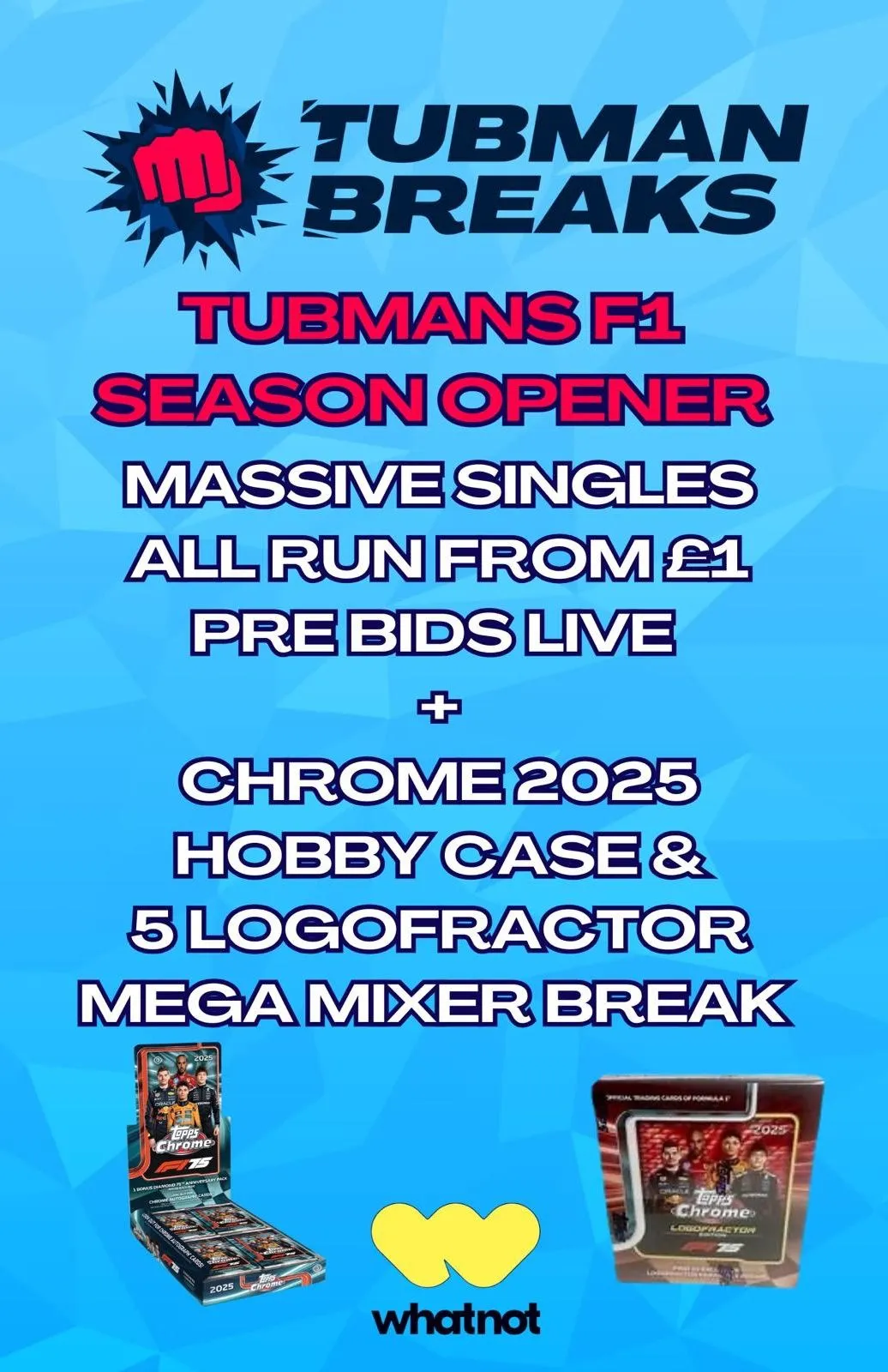 *SPOTS LIVE & PRE BIDS LIVE* F1 SINGLES + MIXER BREAK!