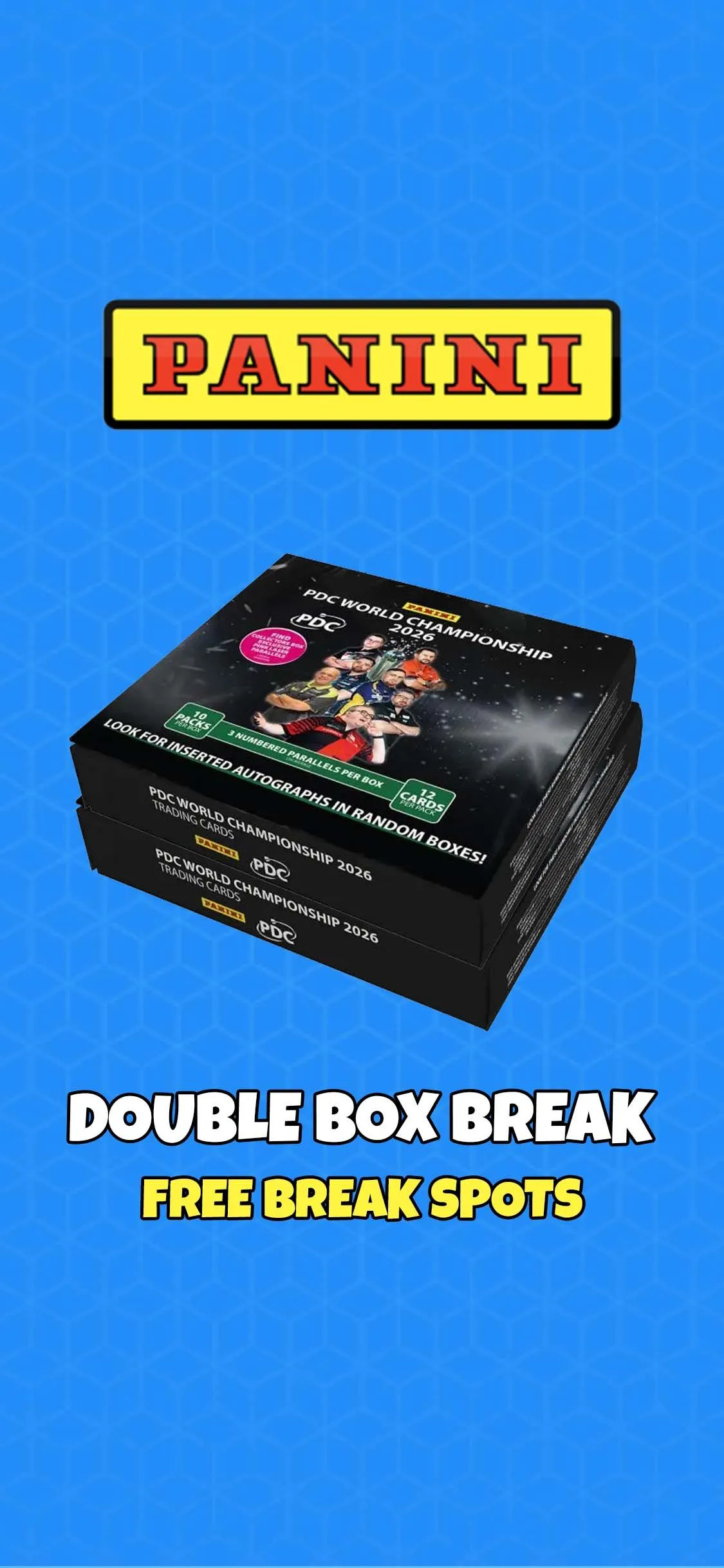 FREE SPOTS IN BREAK 💥DOUBLE BOX BREAKS💥PANINI PDC DARTS COLLECTORS EDITION
