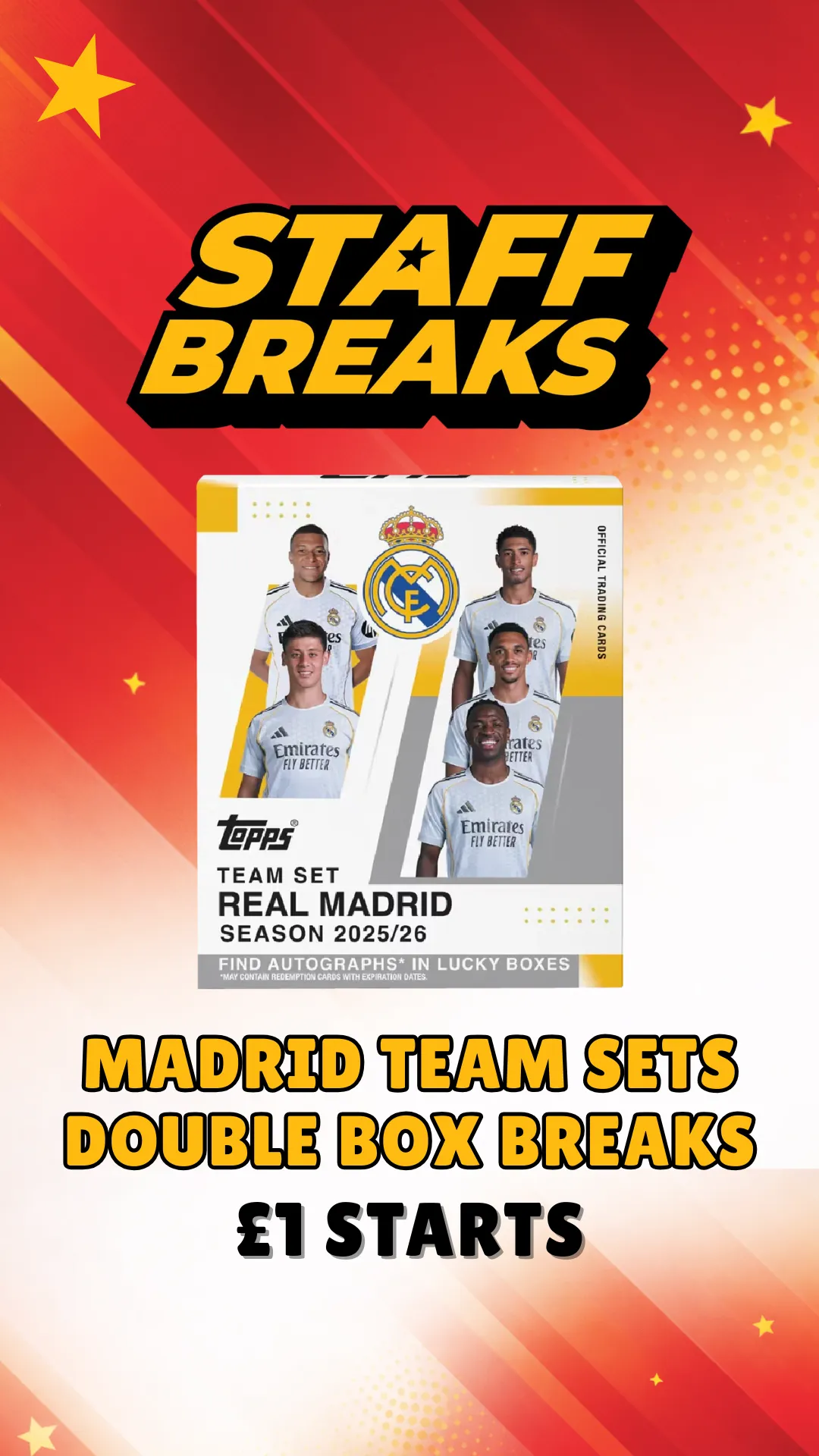 NEW TOPPS REAL MADRID TEAM SETS - £1 STARTS