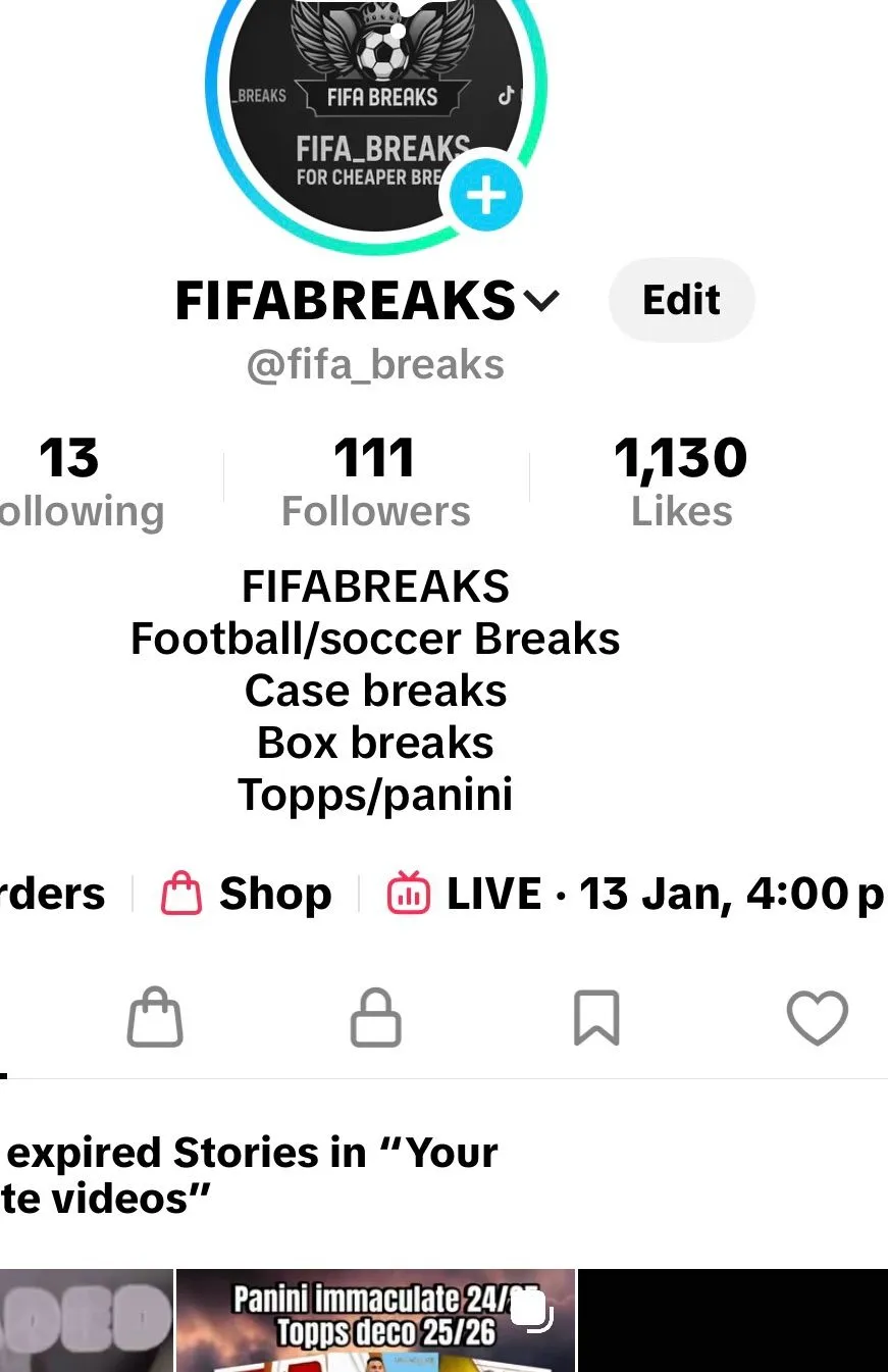 Live on Tik tok on Tuesday! 4pm