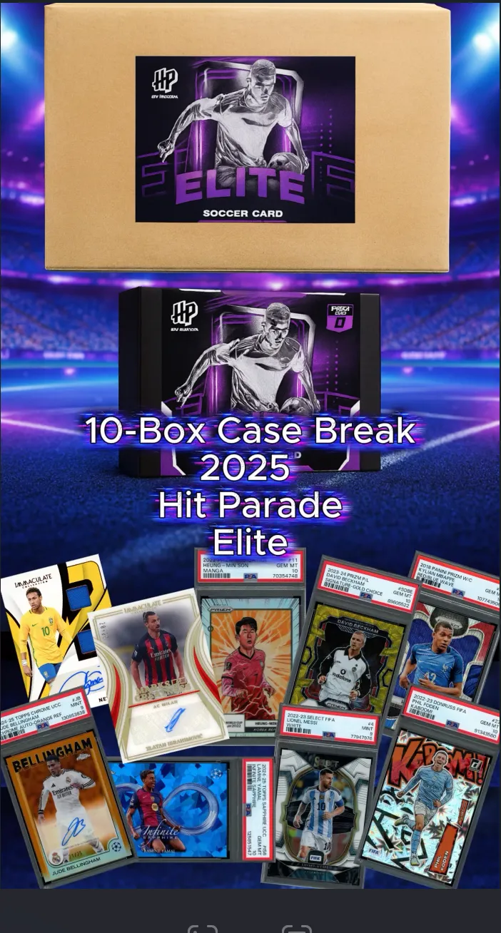 10-Box Case Break - 2025 Hit Parade Soccer Card Elite Series 13 Hobby !!
