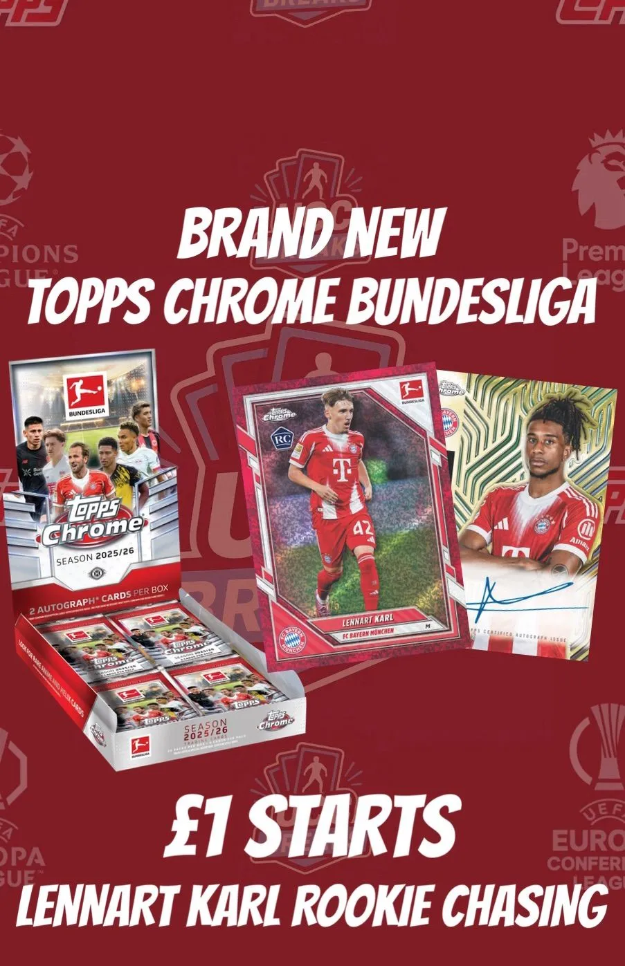 £1 STARTS: TOPPS CHROME BUNDESLIGA! 2 AUTOS PER BOX