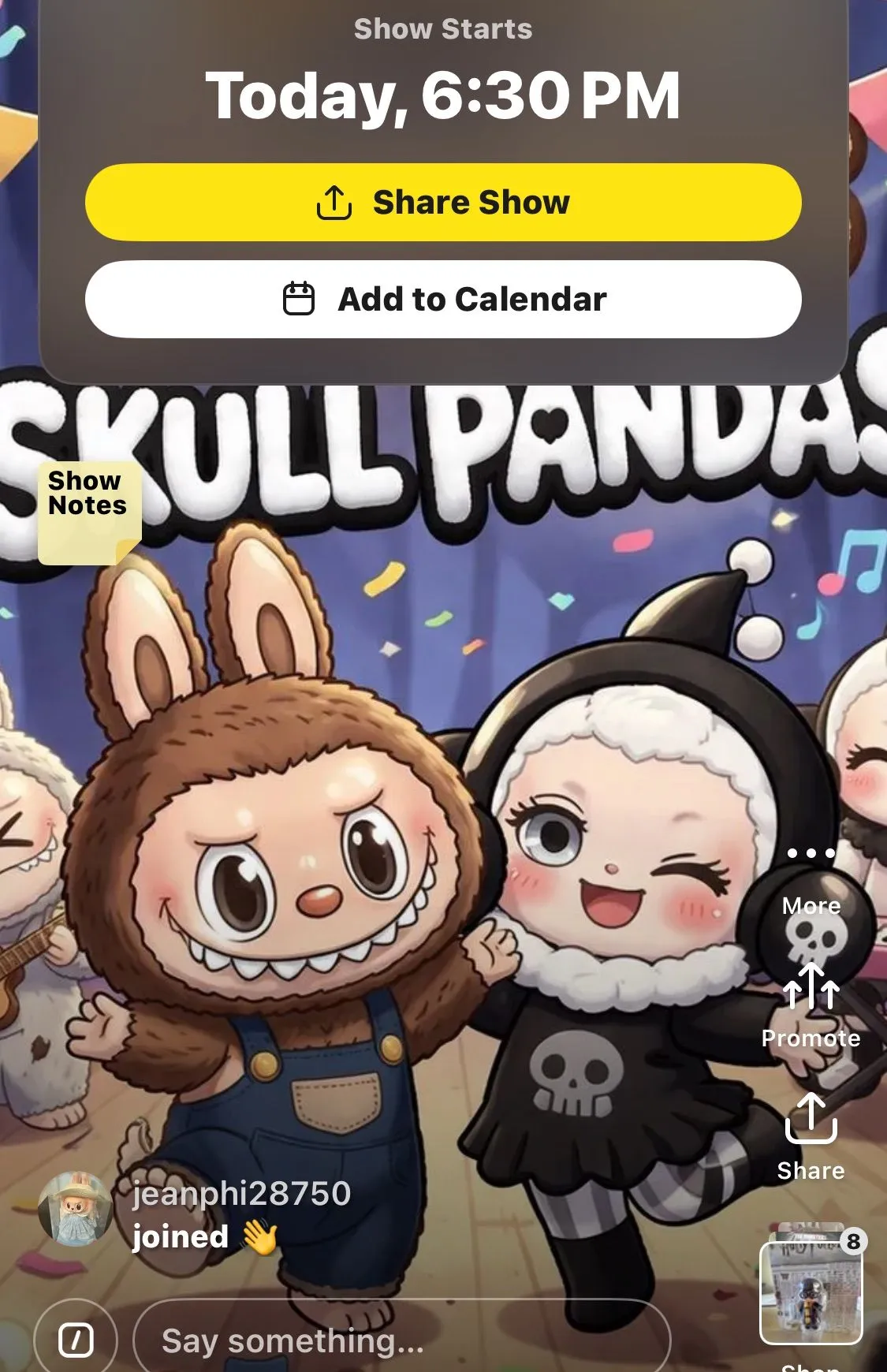 Thumbnail for live show