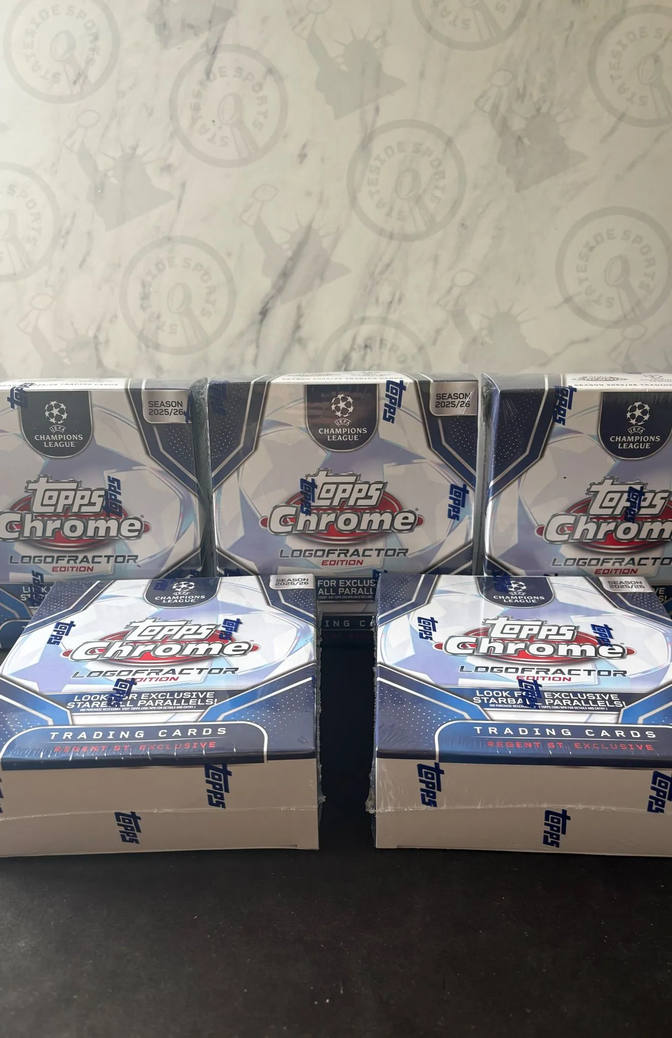 5 BOX LOGOFRACTOR BREAK - 2026/26 TOPPS UCL / UCC LOGOFRACTOR! FANATICS REGENT STORE EXCLUSIVE