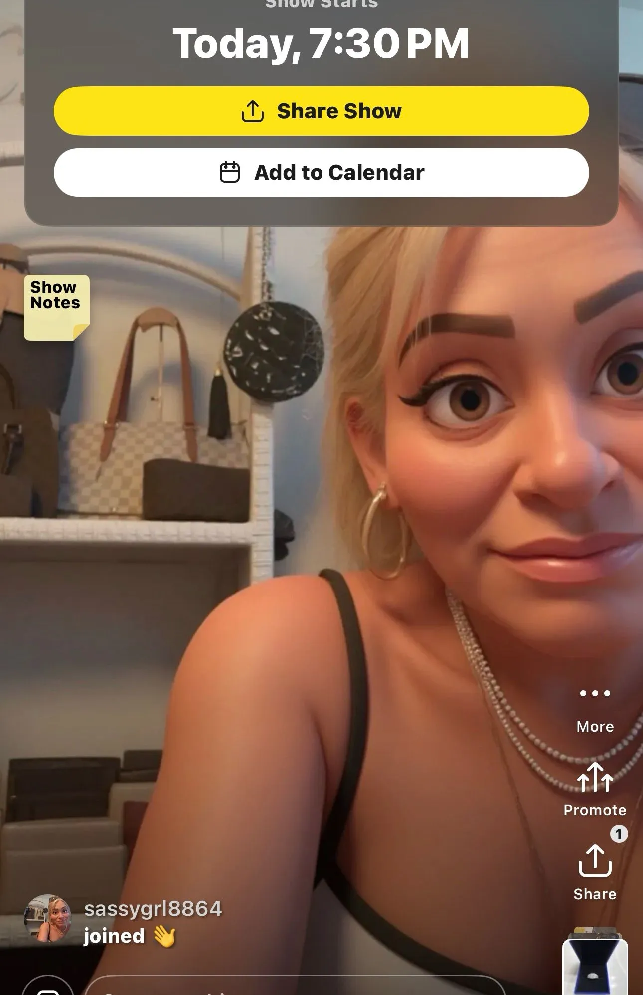 Thumbnail for live show