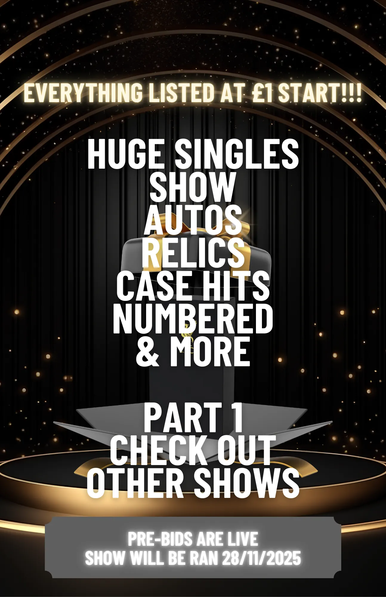 £1 START ON EVERYTHING SINGLES SHOW!!!