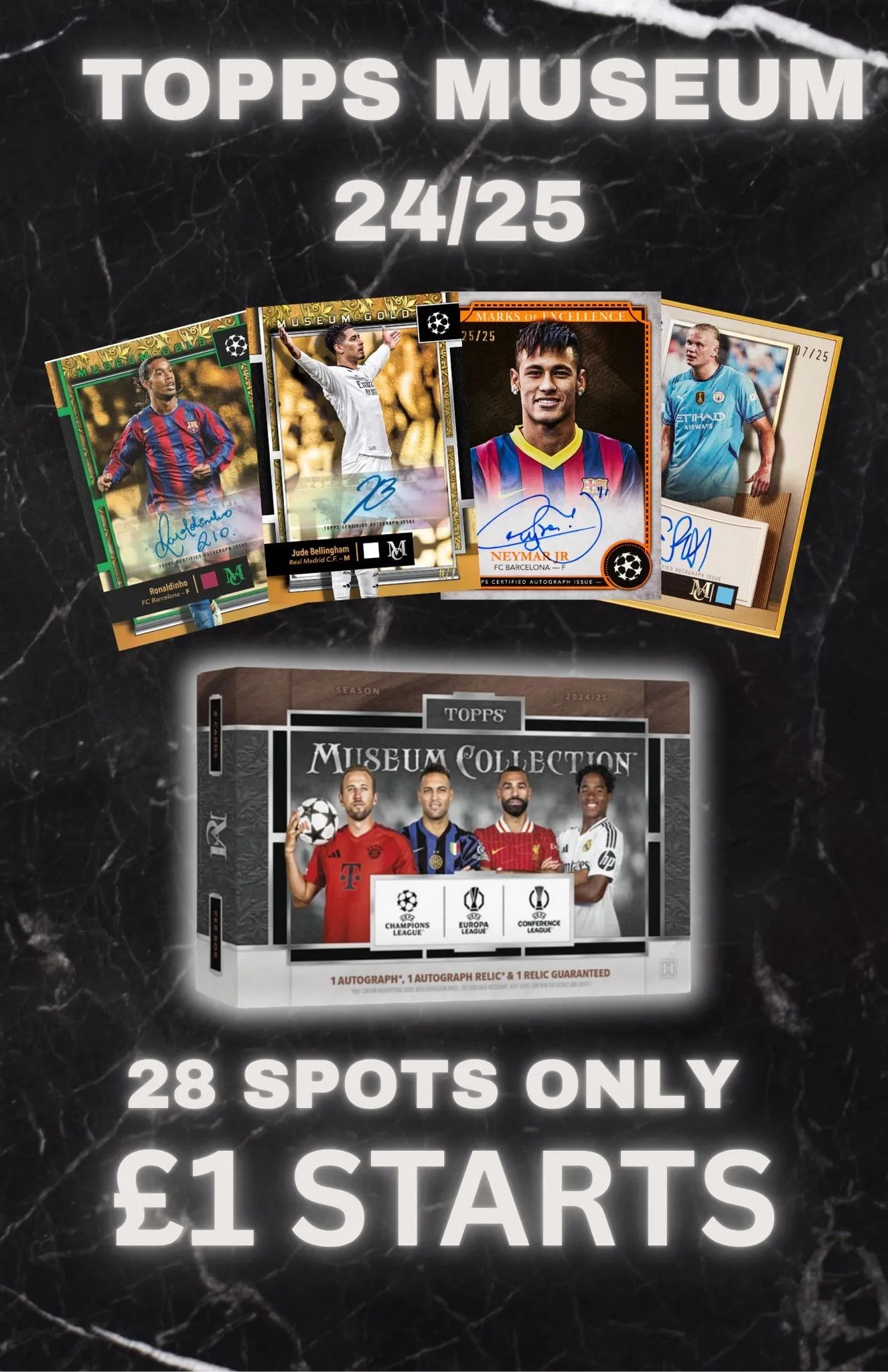 £1 STARTS 28 SPOTS ONLY MUSEUM FINAL 4 GOLD FRAME LIVE!