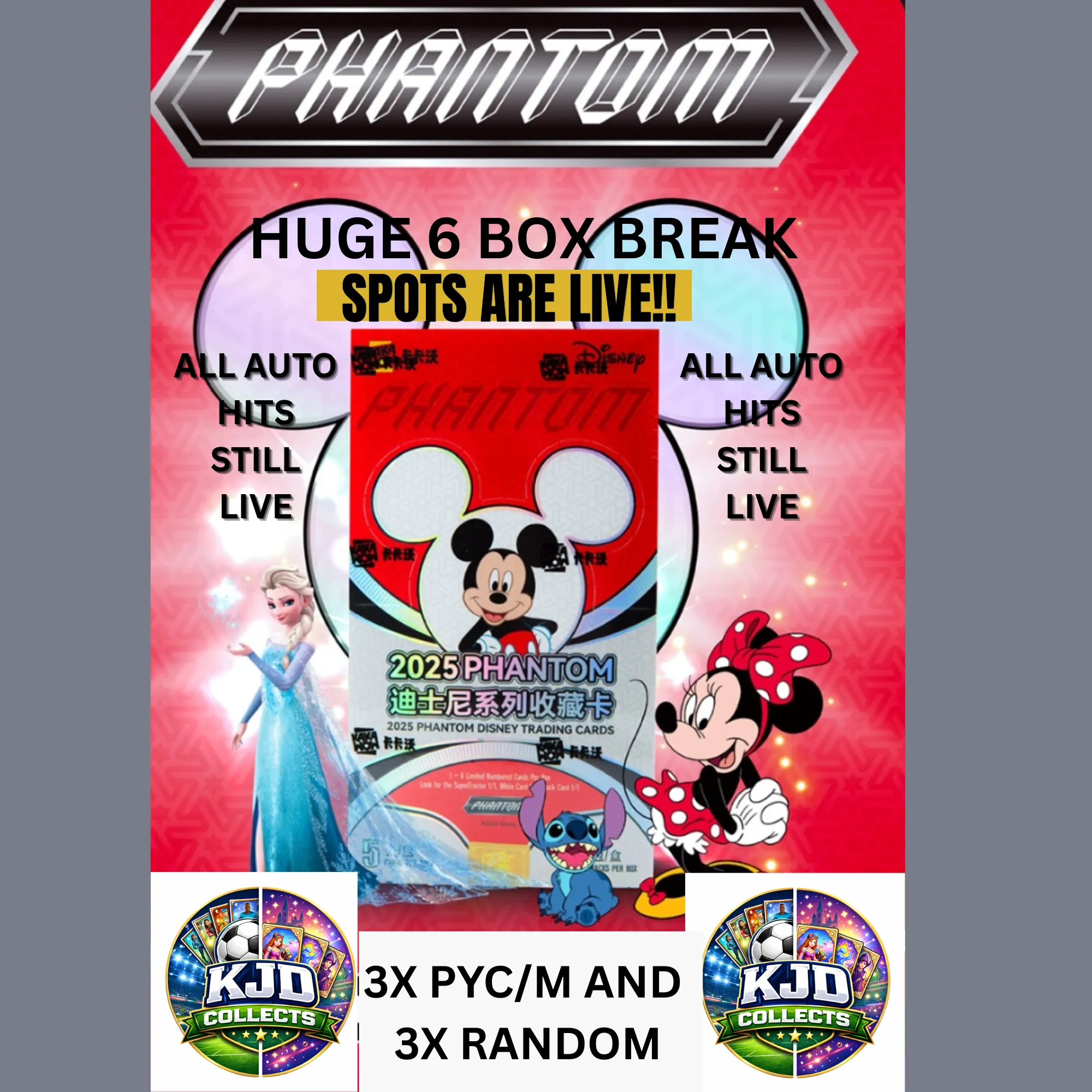 🇦🇺 2025 KAKAWOW PHANTOM DISNEY 6 BOX BREAK - 3X RANDOM & 3X PYC/M !!!!!