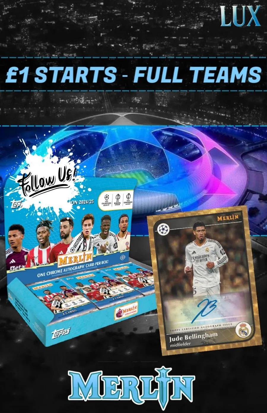 £1 STARTS  MERLIN FULL TEAMS ⚽️