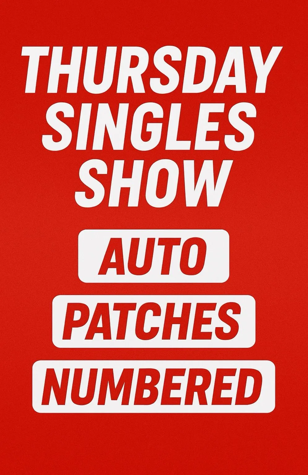 THURSDAY SINGLES SHOW PRE BIDS LIVE!!!