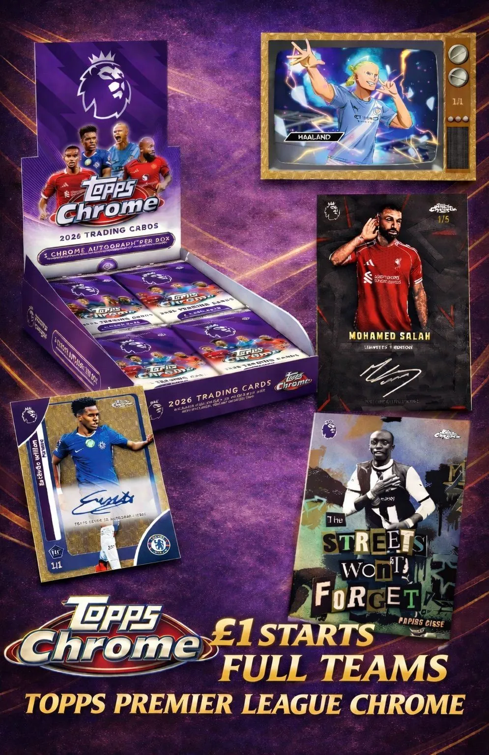 £1 STARTS FULL TEAMS PREM CHROME HOBBY