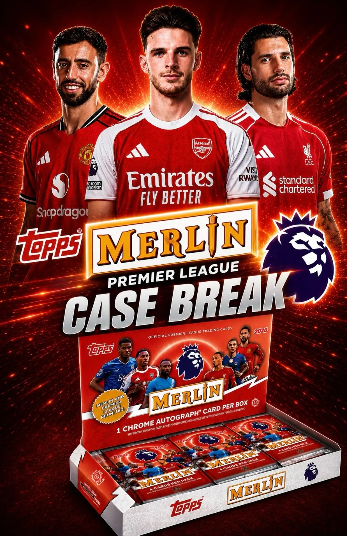 £1 START MERLIN CASE BREAK! 2025/26 TOPPS MERLIN PREMIER LEAGUE CASE BREAK