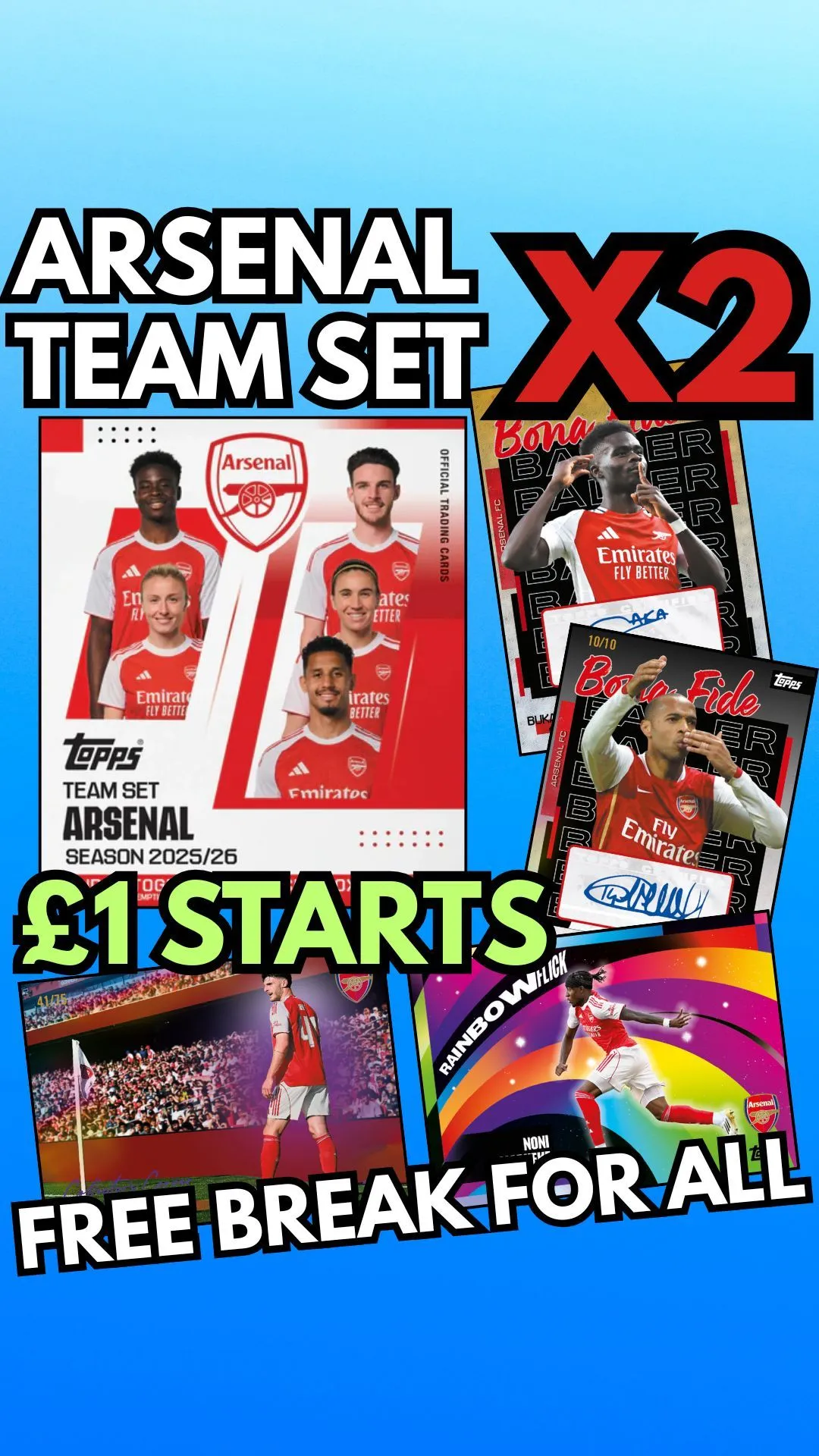 🔥 Arsenal Team Set £1 Starts...🔥