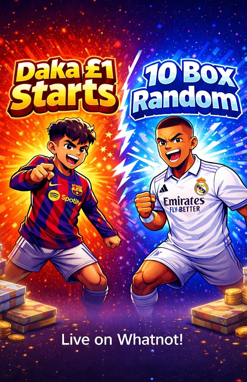£1 STARTS FRESH CASE 10 BOXES BARCA V MADRID DAKA
