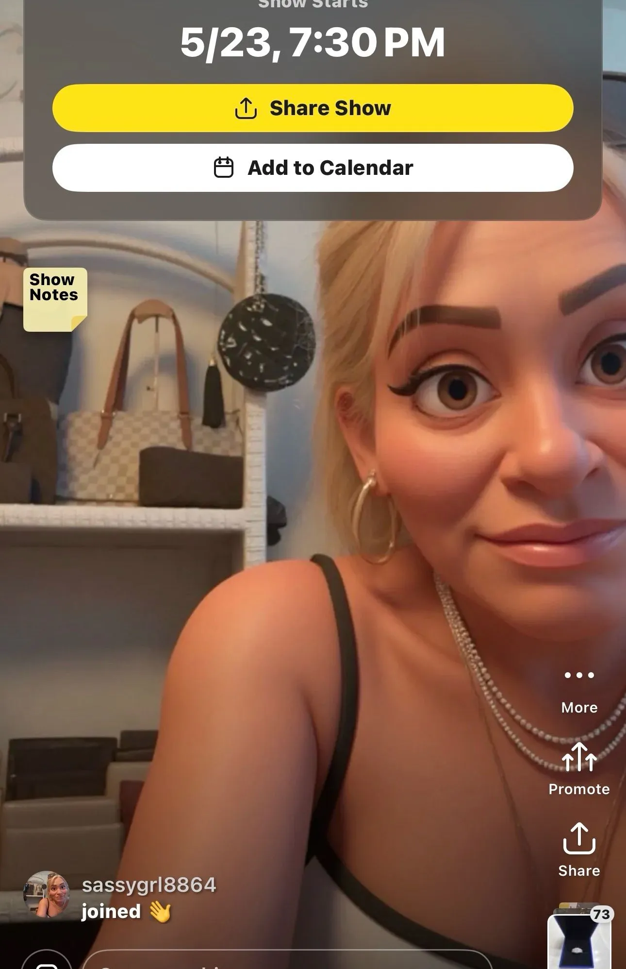 Thumbnail for live show