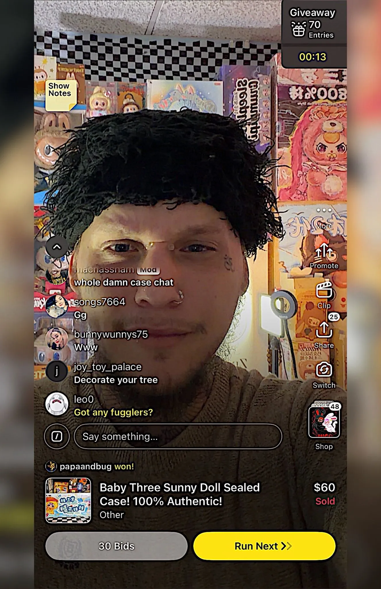 Thumbnail for live show