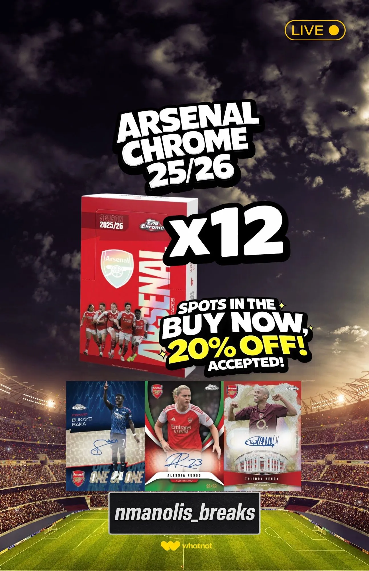 **SPOTS LIVE** X12 ARSENAL CHROME🔥