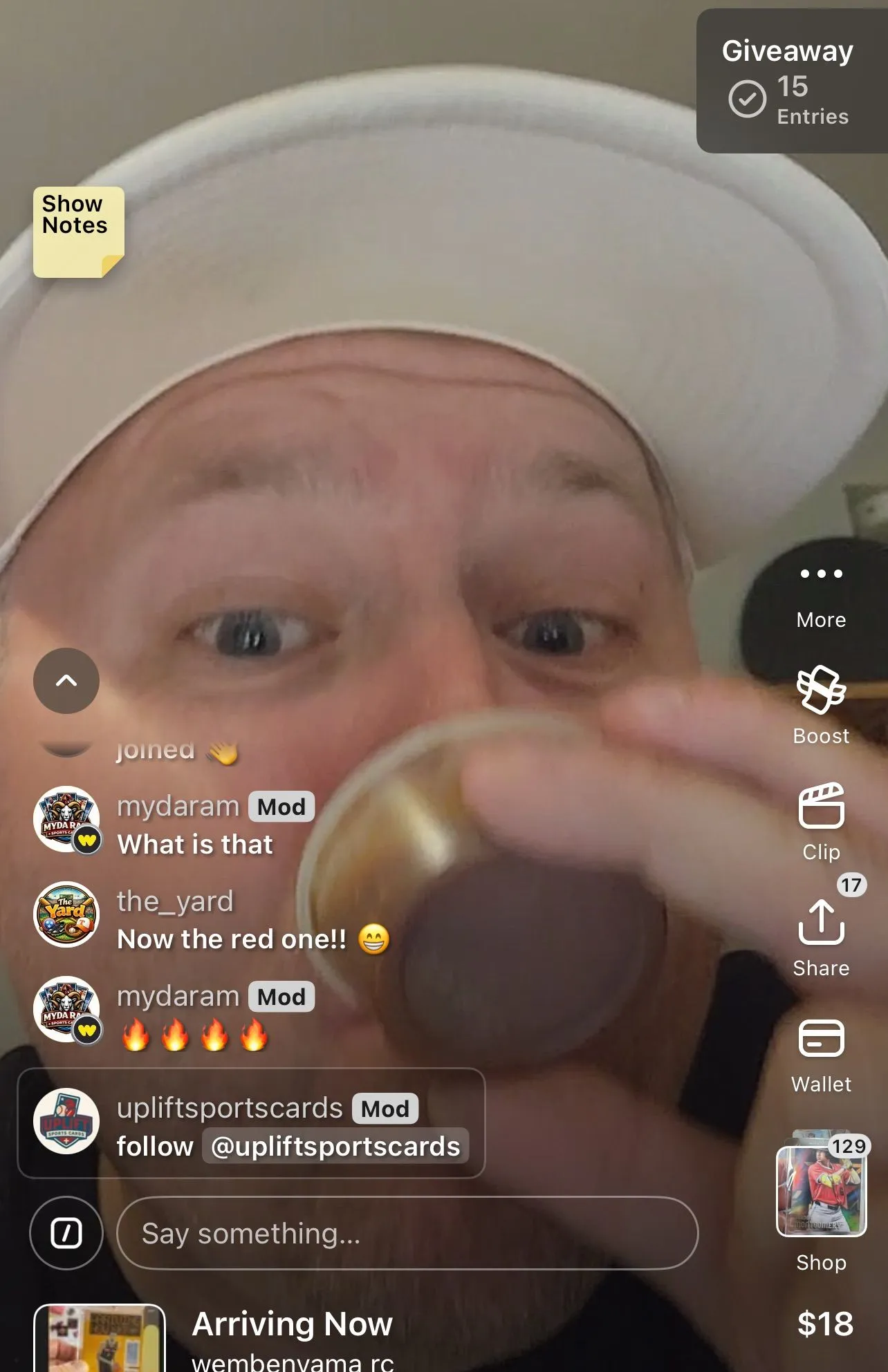 Thumbnail for live show