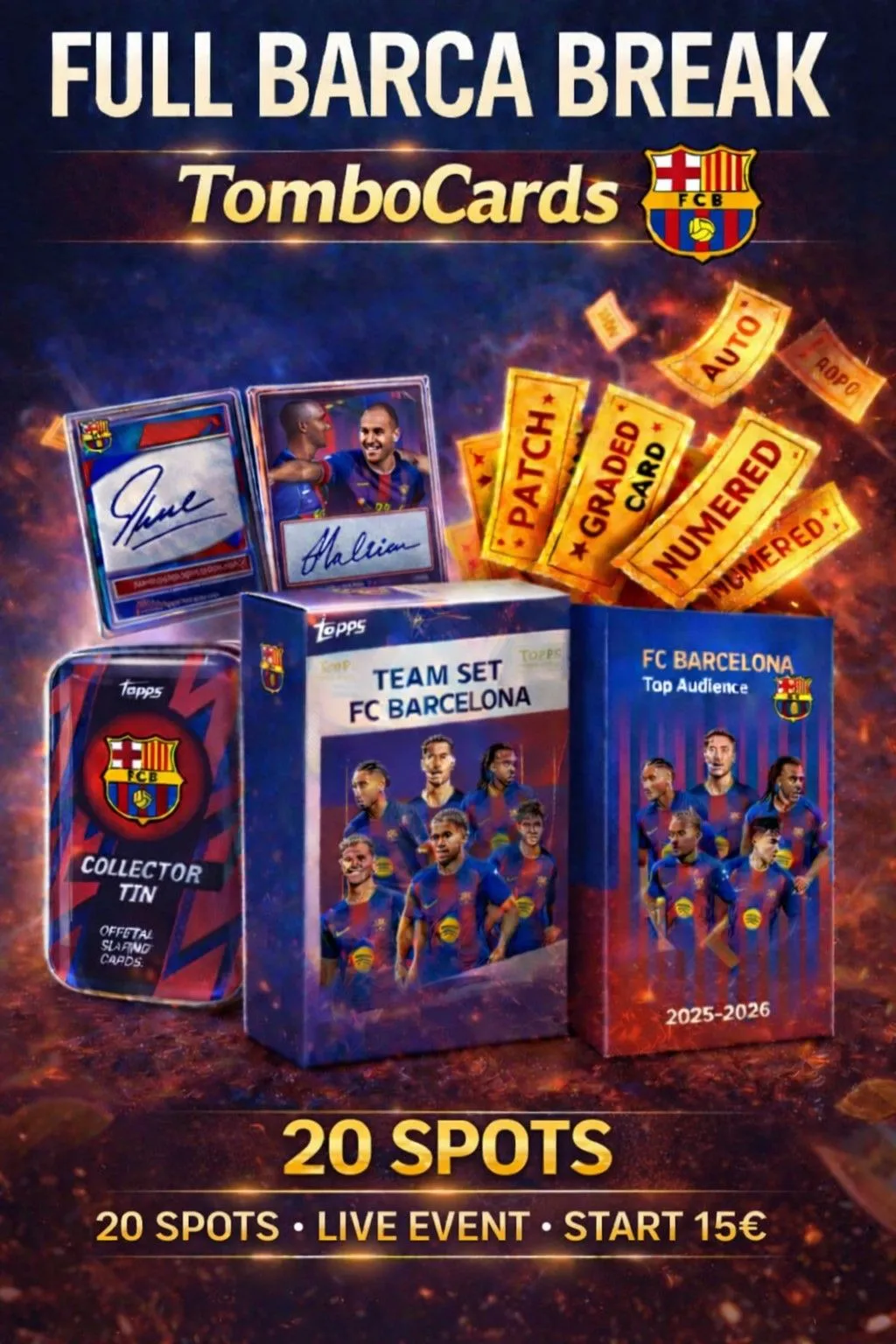 🇫🇷 FC BARCA 25/26 multi-Break + TomboCards (Ticket prix Unique)