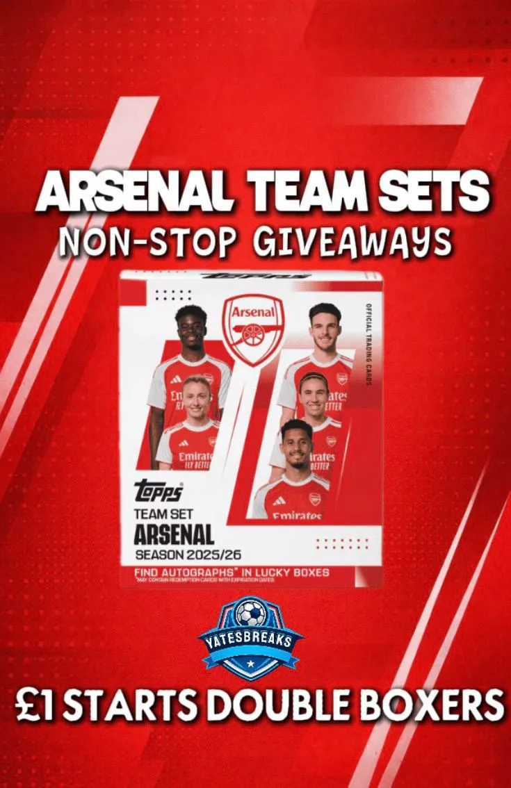 £1 STARTS DOUBLE BOX ARSENAL TEAM SETS