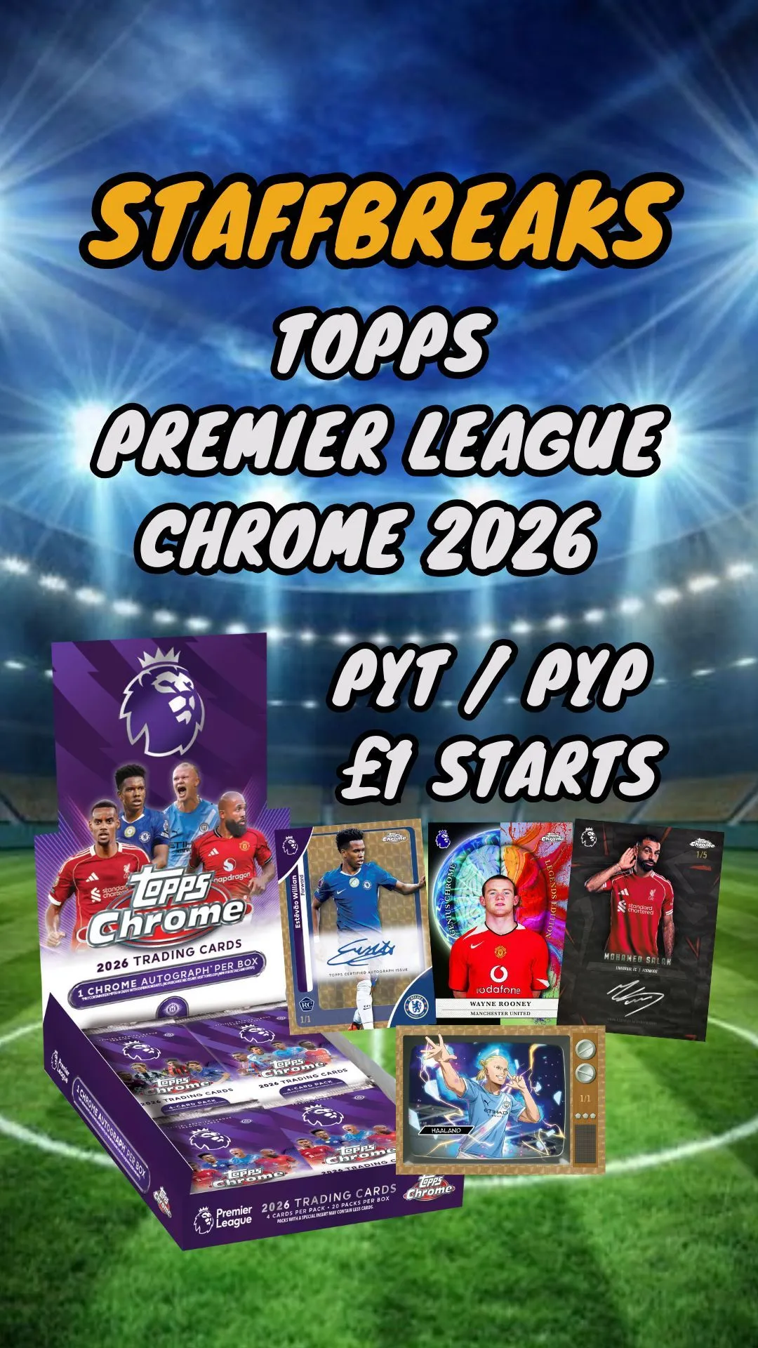 TOPPS PREMIER LEAGUE CHROME - PYT/PYP £1 STARTS