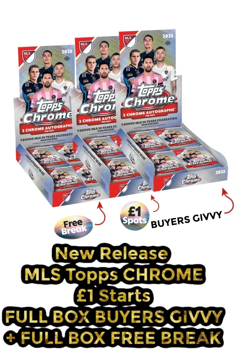 £1 STARTS! FULL BOX BUYERS GIVVY, FREE MLS CHROME HOBBY BREAK! 
MLS ToppROME
£1 Starts
FULL BOX BUYERS GIVVY
+ FULL BOX FREE BREAK