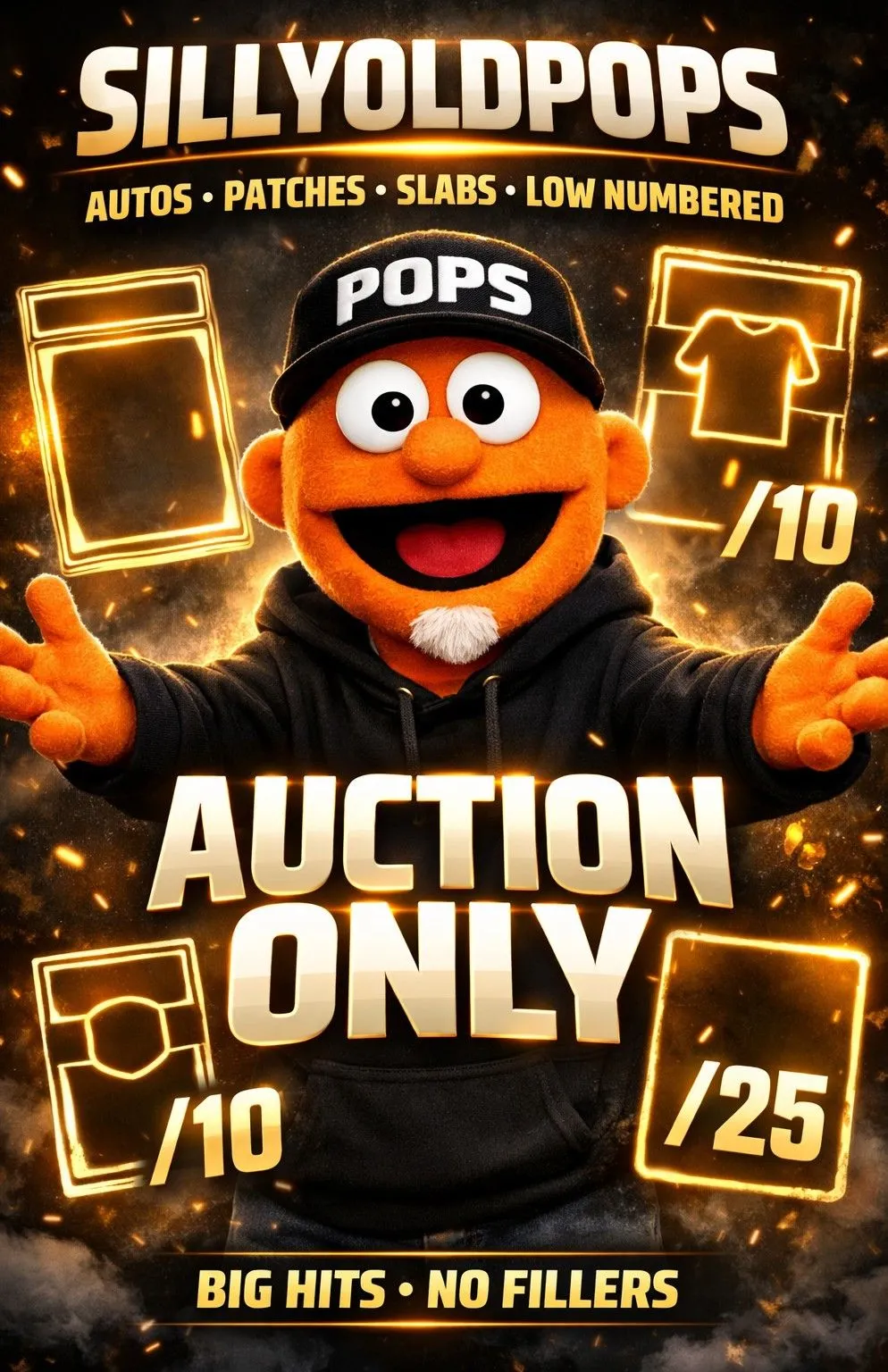 Sillyoldpops Hits only Auction - AUTOS SLABS PATCHES LOW NUMBERED ONLY