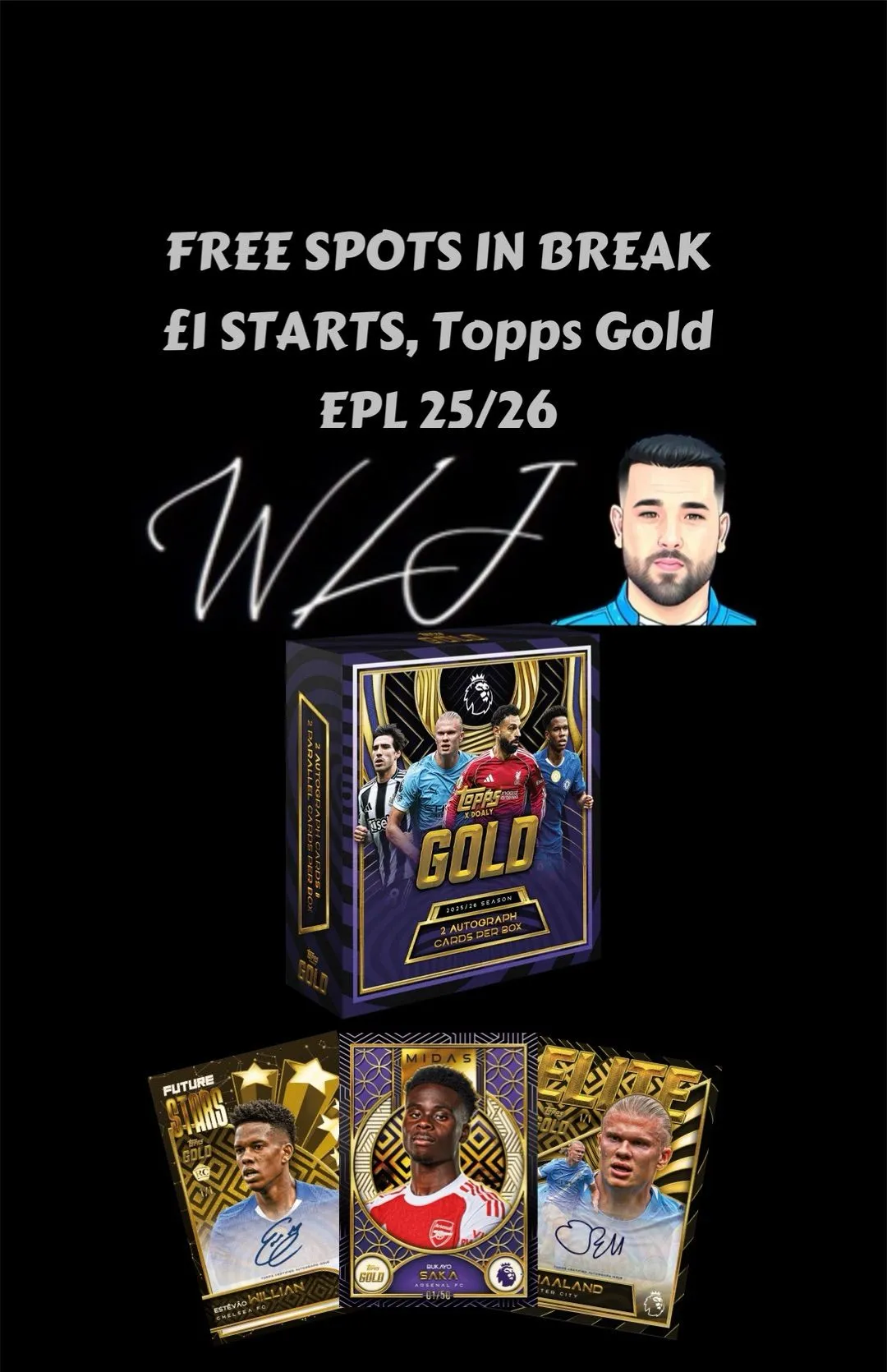 FREE SPOTS IN BREAK £1 STARTS, Topps Gold EPL 25/26