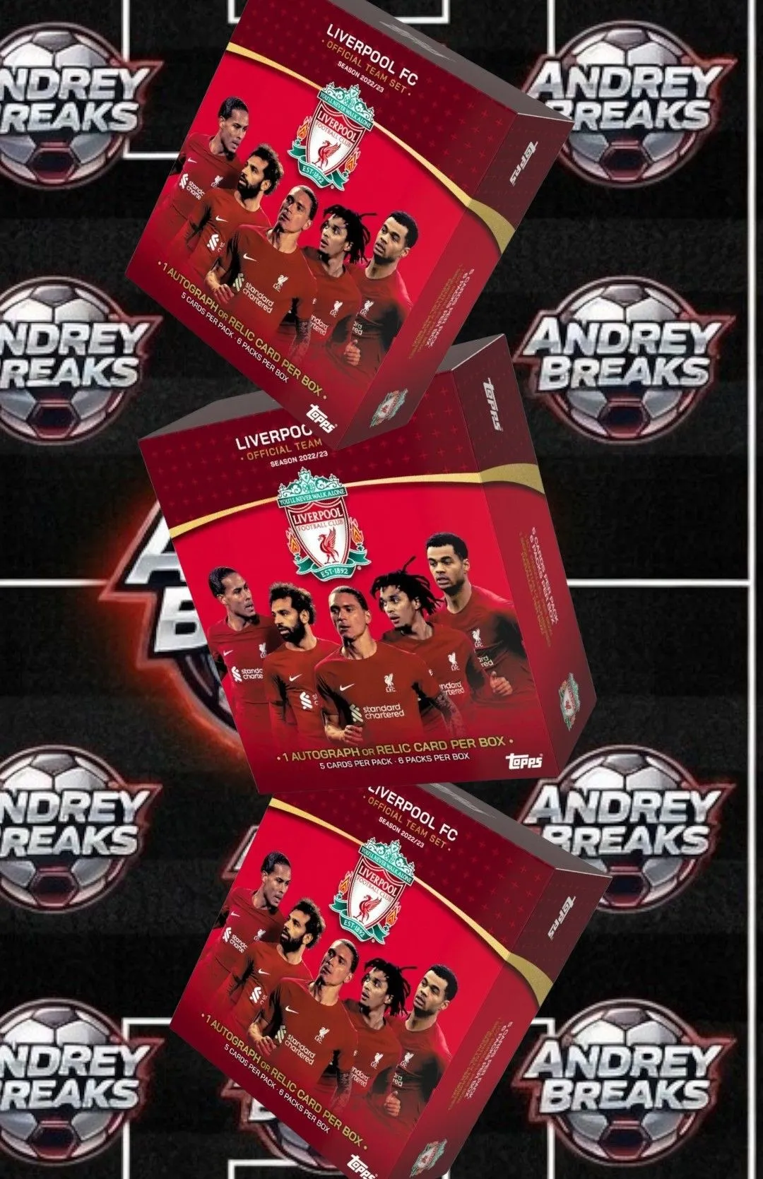 Double Boxer Liverpool Team Set 2022/23 Aut/Relic Guaranteed per box