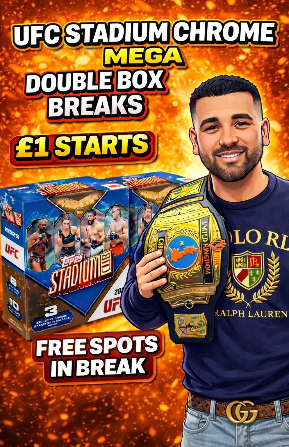 FREE SPOTS IN BREAK! £1 STARTS! UFC MEGA DOUBLE BOX BREAKS