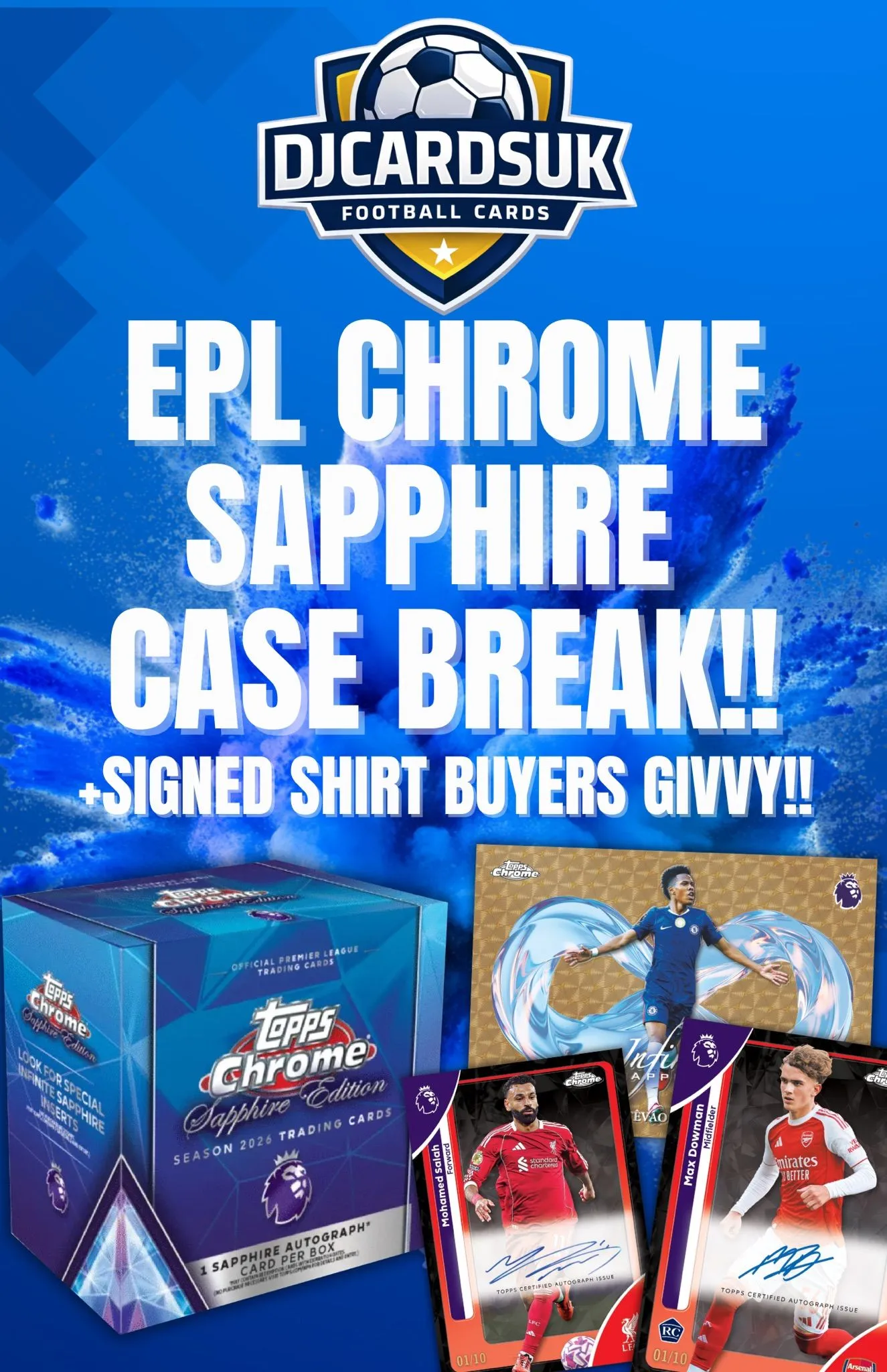 EPL SAPPHIRE CHROME CASE BREAK!! SIGNED SHIRT BUYERS GIVVY!! + FREE TEAM SETS FOR ALL!! 🤯🤩