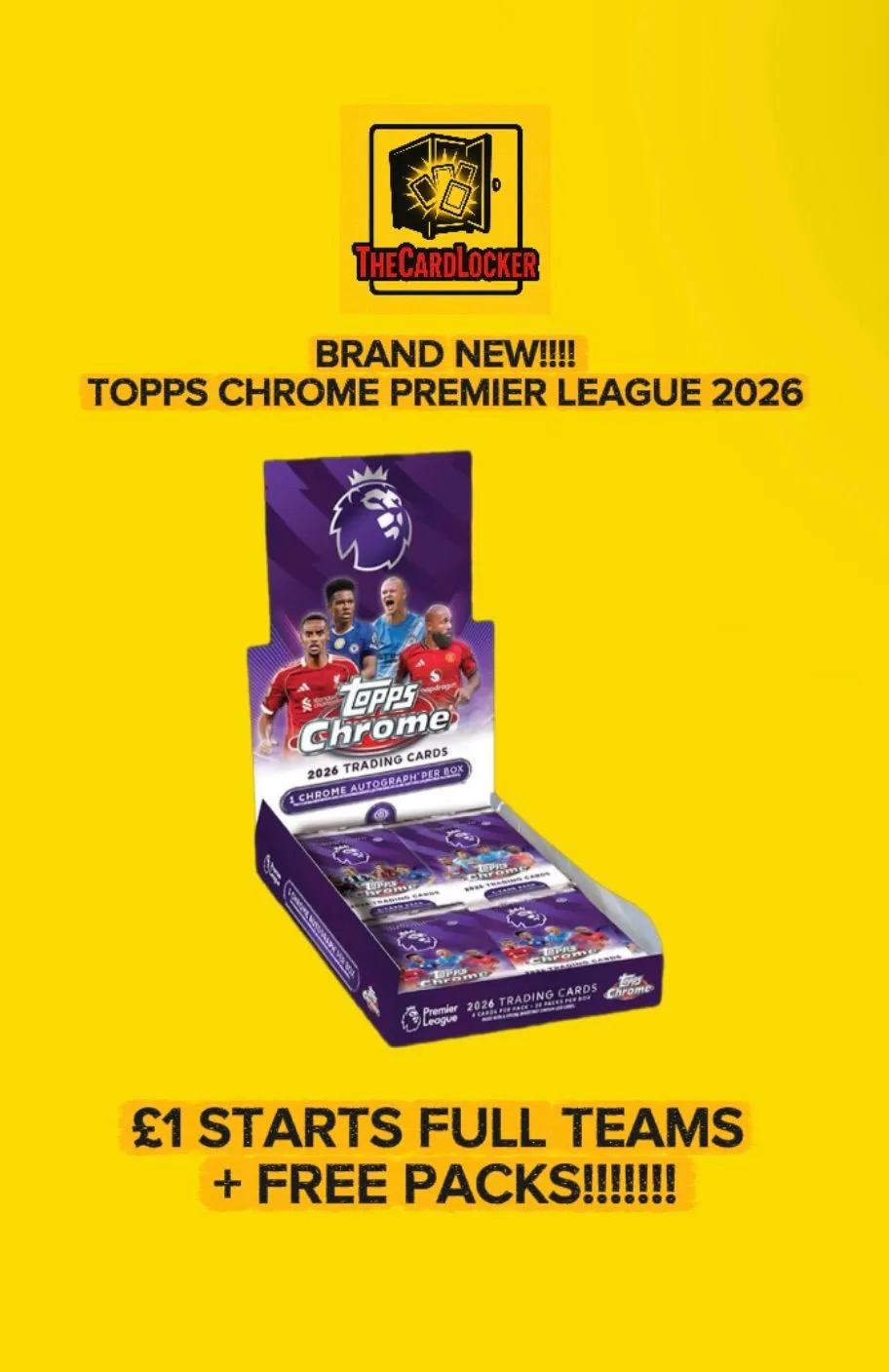 💥 BRAND NEW TOPPS PREMIER LEAGUE CHROME £1 STARTS FULL TEAMS + FREE PACKS!!! 💥