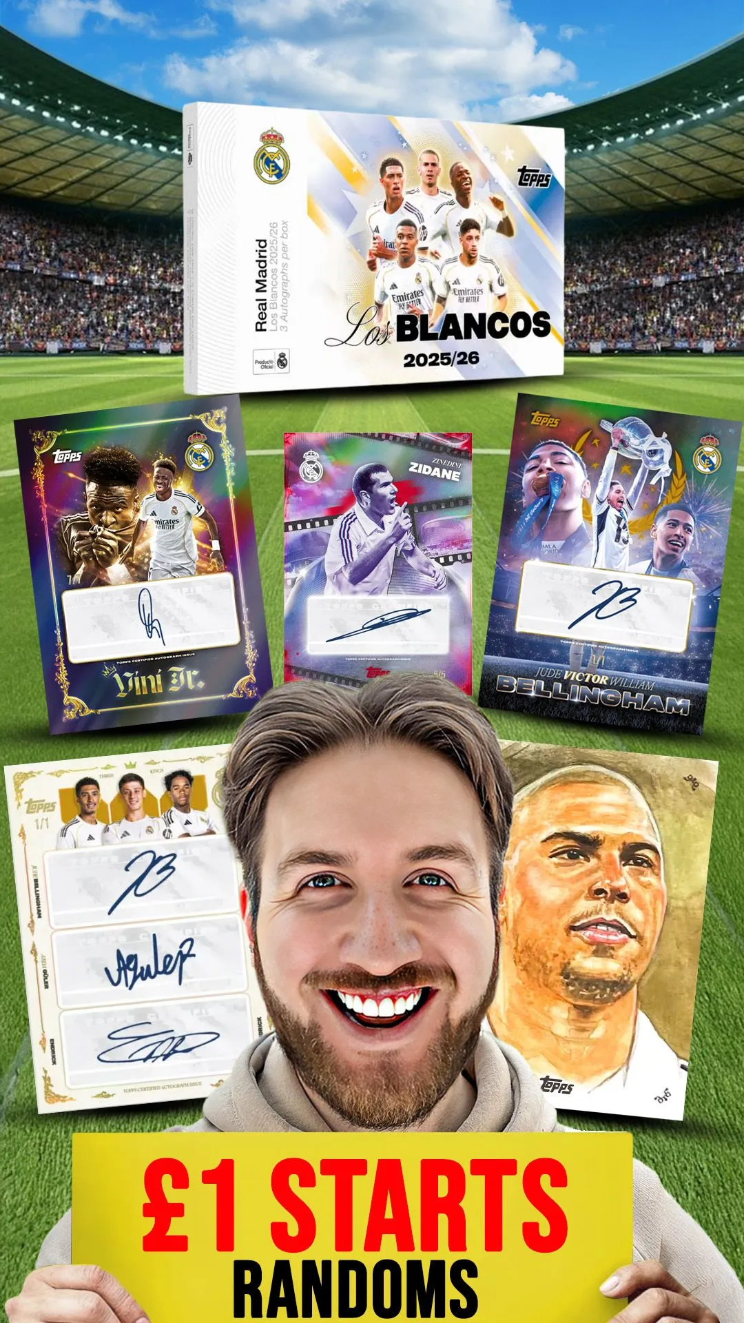 £1 STARTS 🔥 LOS BLANCOS RANDOM PLAYERS 🔥 3 AUTO’S PER BOX ✅