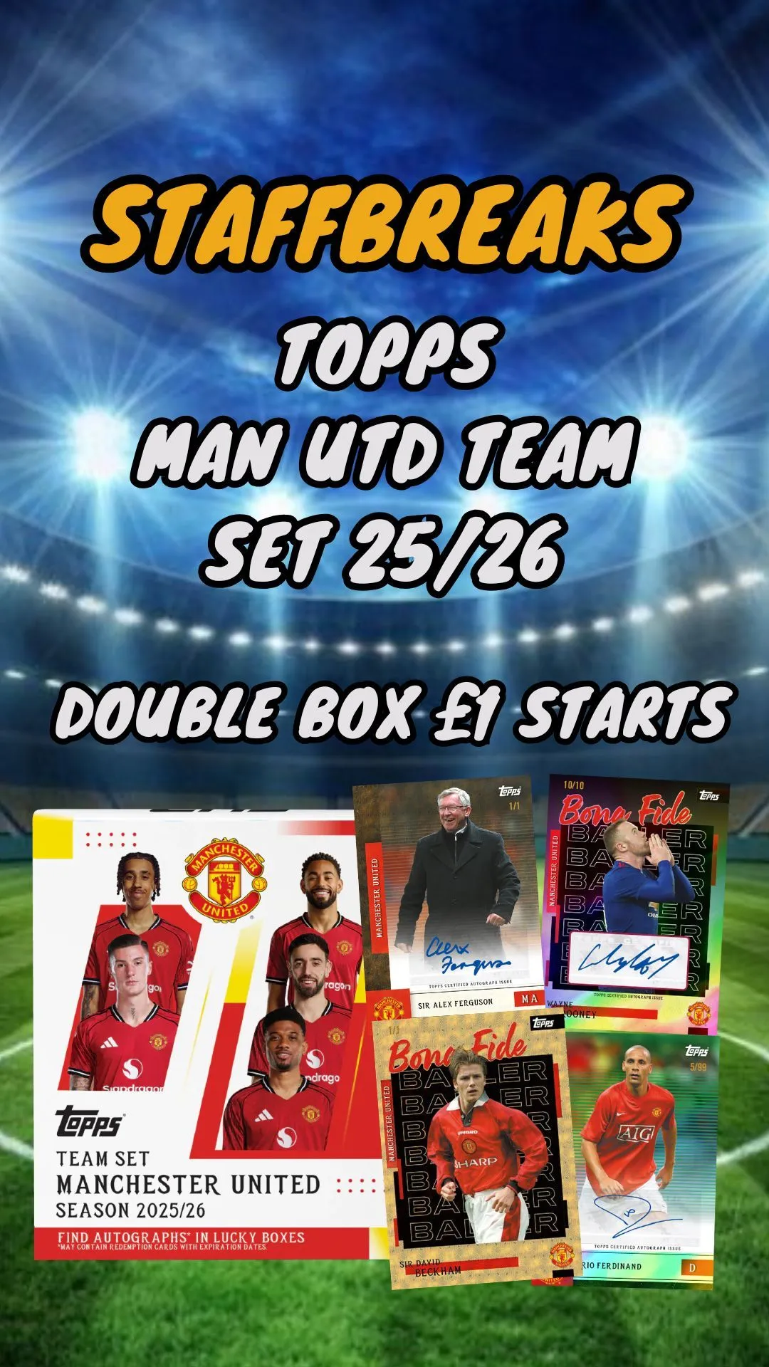 TOPPS MAN UTD TEAM SETS - DOUBLE BOX £1 STARTS