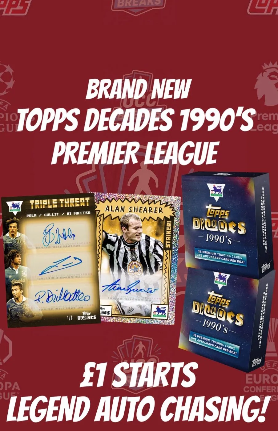 BRAND NEW: £1 STARTS TOPPS PL DECADES 1990’s