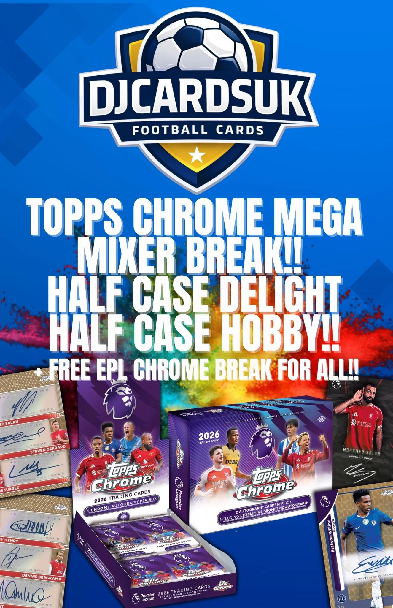 BRAND NEW PREM CHROME MEGA DELIGHT/HOBBY MIXER CASE BREAK!! + FREE EPL CHROME BREAK FOR ALL!! 🤩🔥