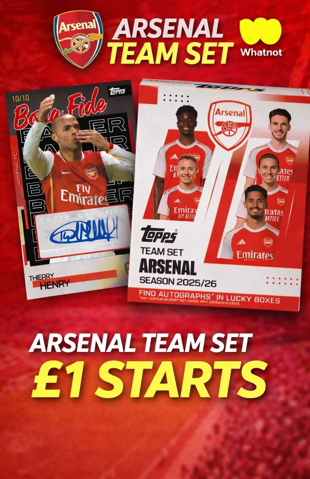 500 FOLLOWER GIVEAWAY! £1 STARTS £2 RESPIN ARSENAL TEAM SET!