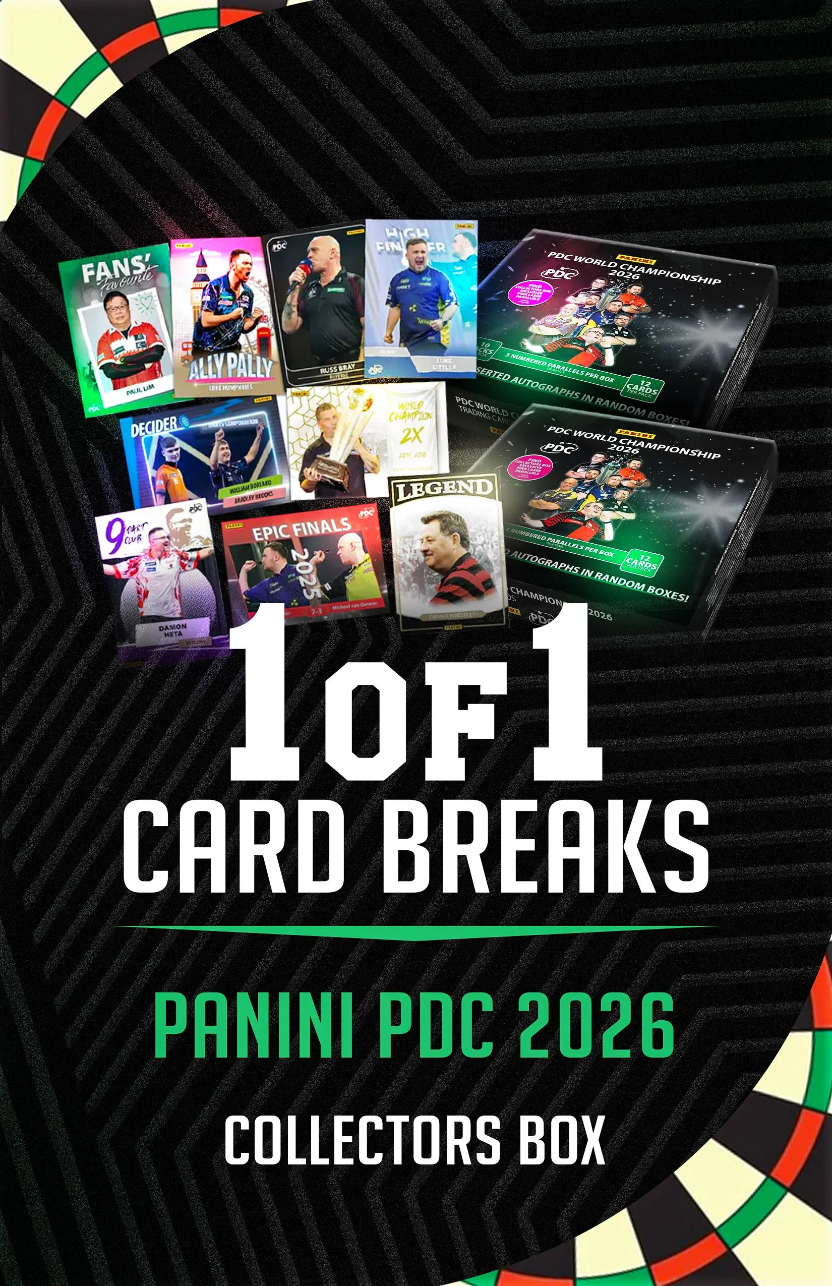 Panini PDC world championships darts (Collectors Box) with Daz